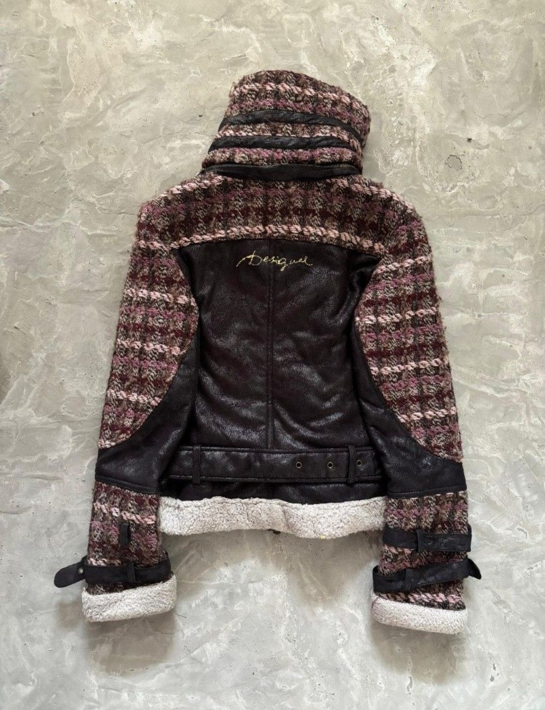 Le Grande Bleu (L.G.B.) DESIGUAL Women's Coat EU36 Wool Faux Fur Shearling Tweed Size XS / US 0-2 / IT 36-38 - 8 Thumbnail