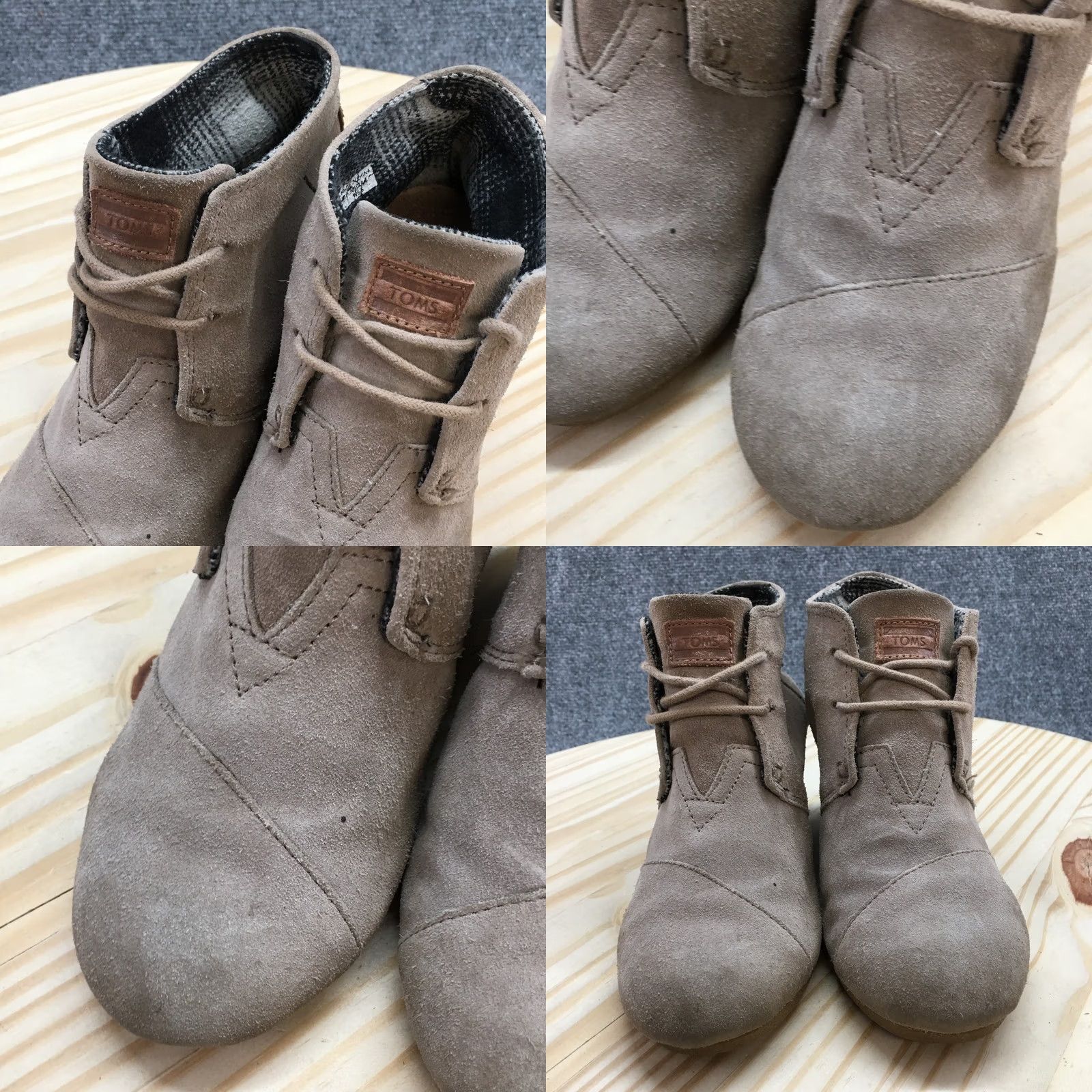 Toms TOMS Boots Womens 6.5 Desert Brown Lace Up Casual Comfort Wedge Ankle Top Shoes Size M / US 6-8 / IT 42-44 - 8 Thumbnail