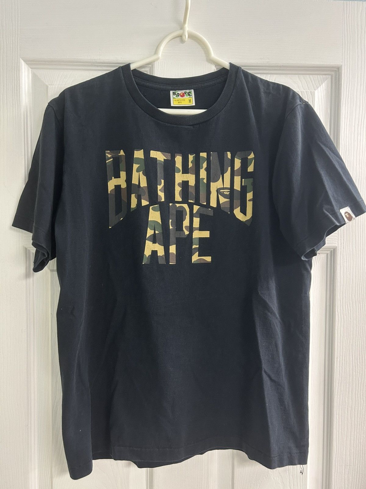 Bape Bape Bathing Ape Camo Logo Black Tshirt Size US M / EU 48-50 / 2 - 1 Thumbnail