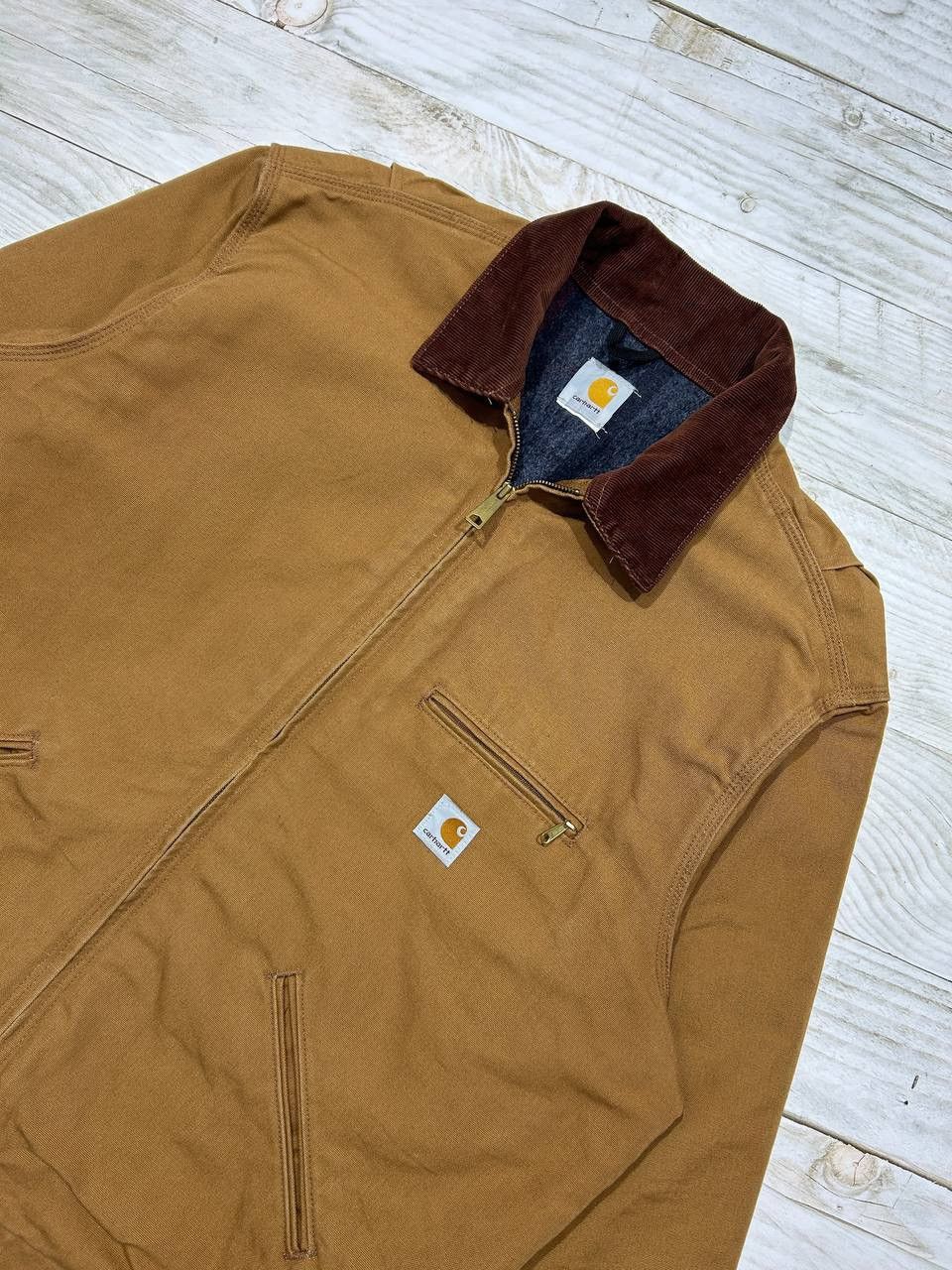 Carhartt Vintage Carhartt Detroit Jacket Work 90s Orenge/Brown Size US XXL / EU 58 / 5 - 2 Thumbnail