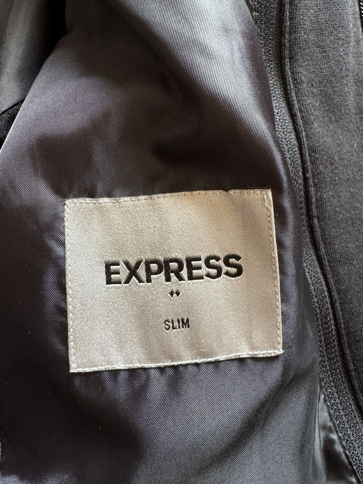 Express Express Men Double Zip Blazer with Hoodie Mens Slim Fit XL Size 42R - 3 Thumbnail