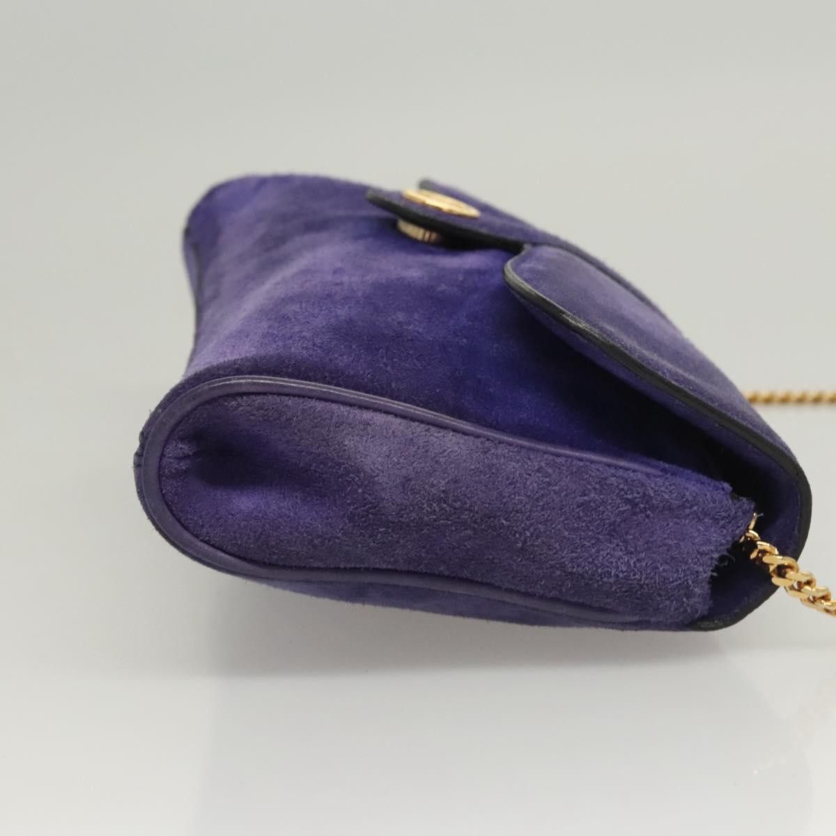 Celine CELINE Chain Shoulder Bag Suede Purple Size ONE SIZE - 4 Thumbnail