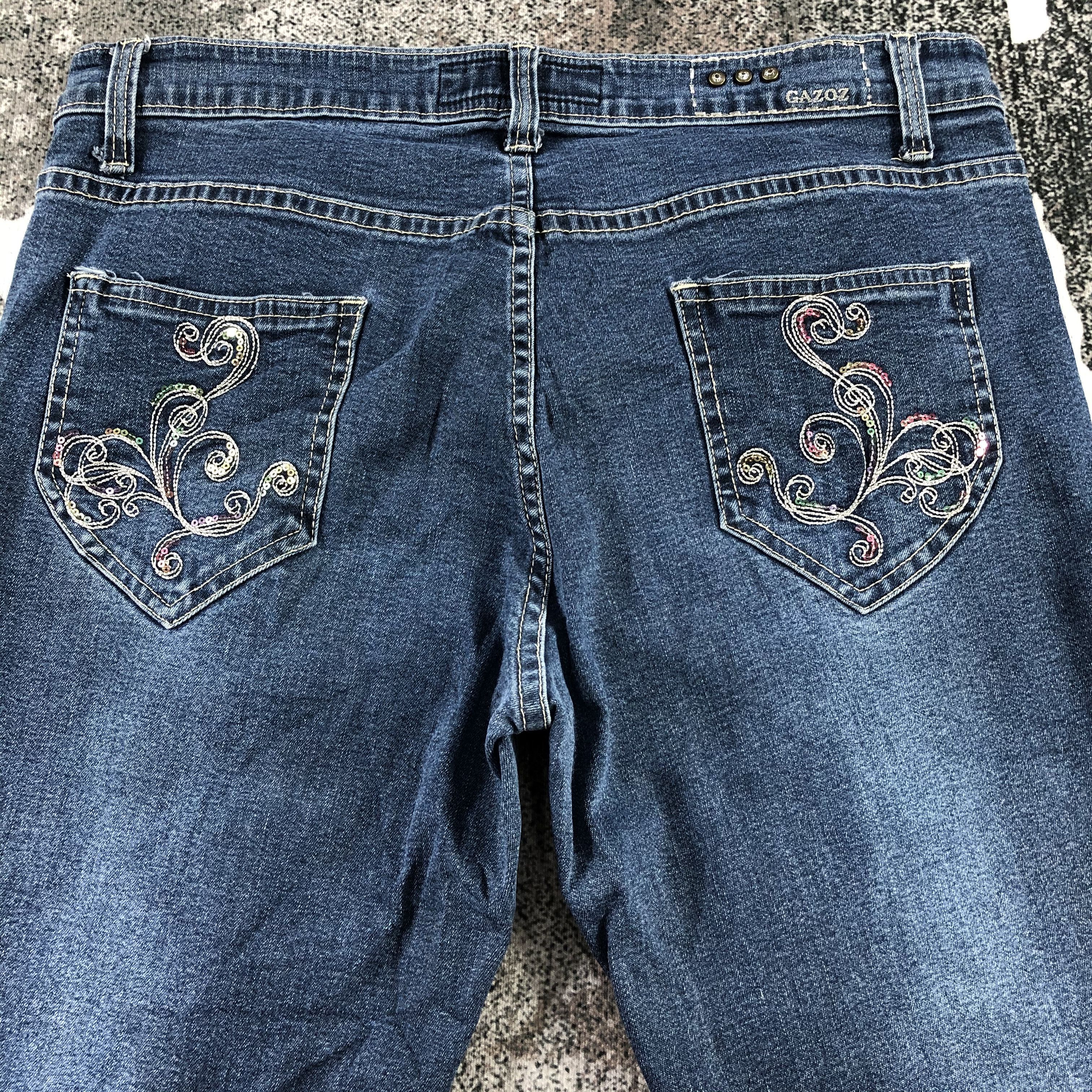 Japanese Brand Gazoz Jeans Blue Wash Flare Denim KJ1284 Size 34" / US 12 / IT 48 - 4 Thumbnail