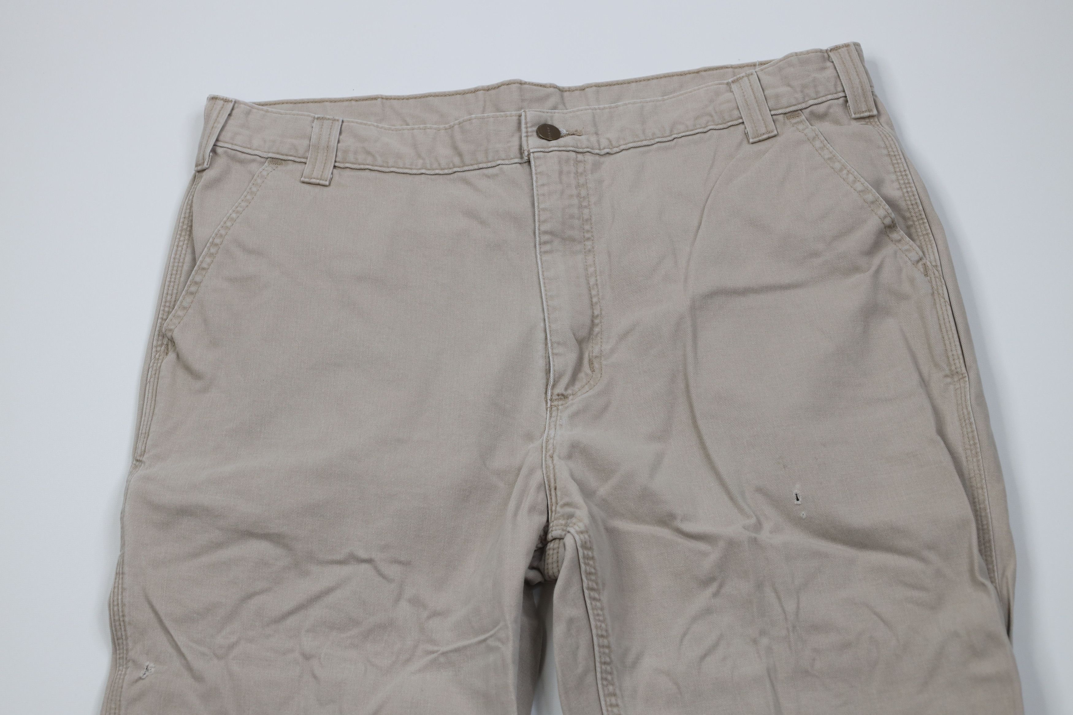 Carhartt Vintage Y2K Carhartt Wide Leg Dungaree Pants Workwear Beige Size US 38 / EU 54 - 2 Thumbnail