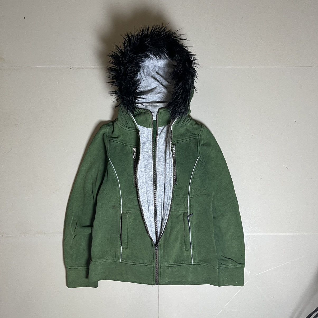 Japanese Brand Double Layer Faux Fur Hoodie Size M / US 6-8 / IT 42-44 - 2 Thumbnail