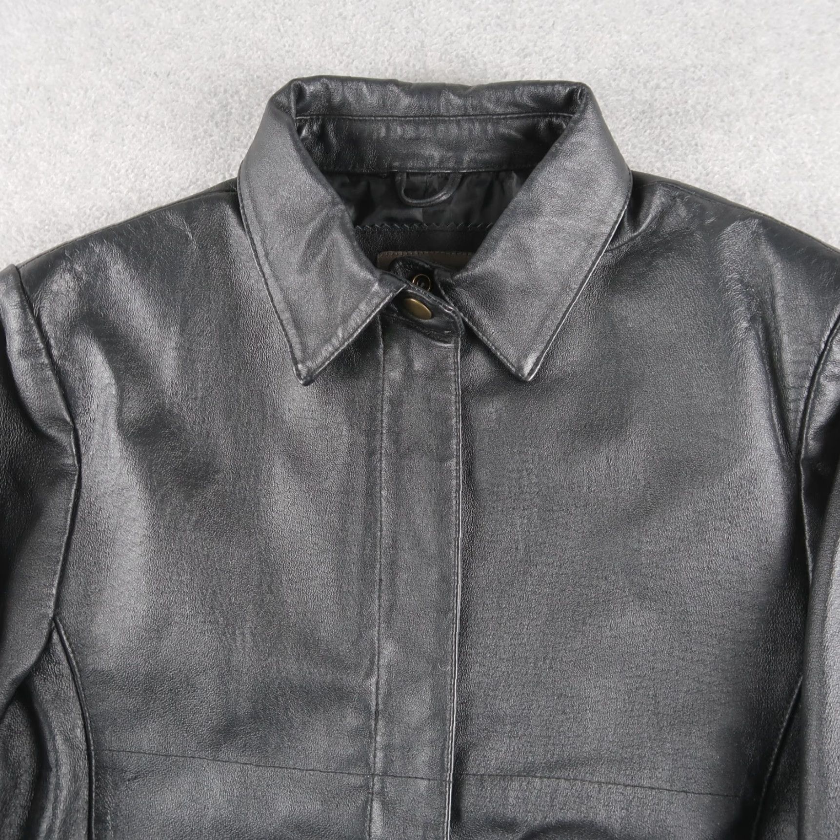 Vintage VINTAGE John Paul Richard Leather Jacket Womens Petite Sz 8 Full Zip Biker Black Size M / US 6-8 / IT 42-44 - 3 Thumbnail