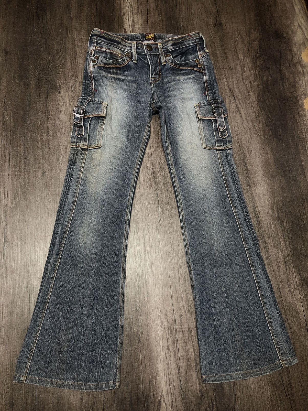 Japanese Brand Brappers Flare Japanese Jeans Cargo Style Size 28" / US 6 / IT 42 - 1 Thumbnail