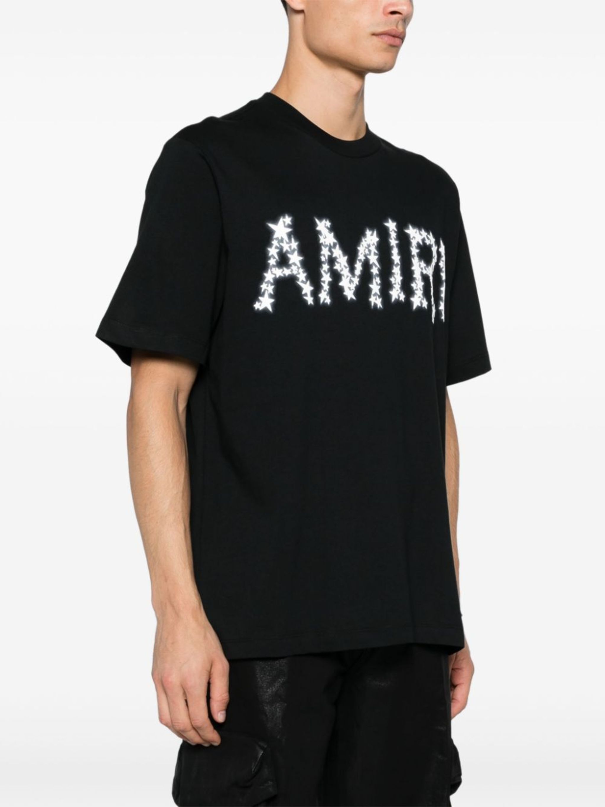 Amiri o1orln1125 Stars Logo T-Shirt in Black Size US L / EU 52-54 / 3 - 3 Thumbnail
