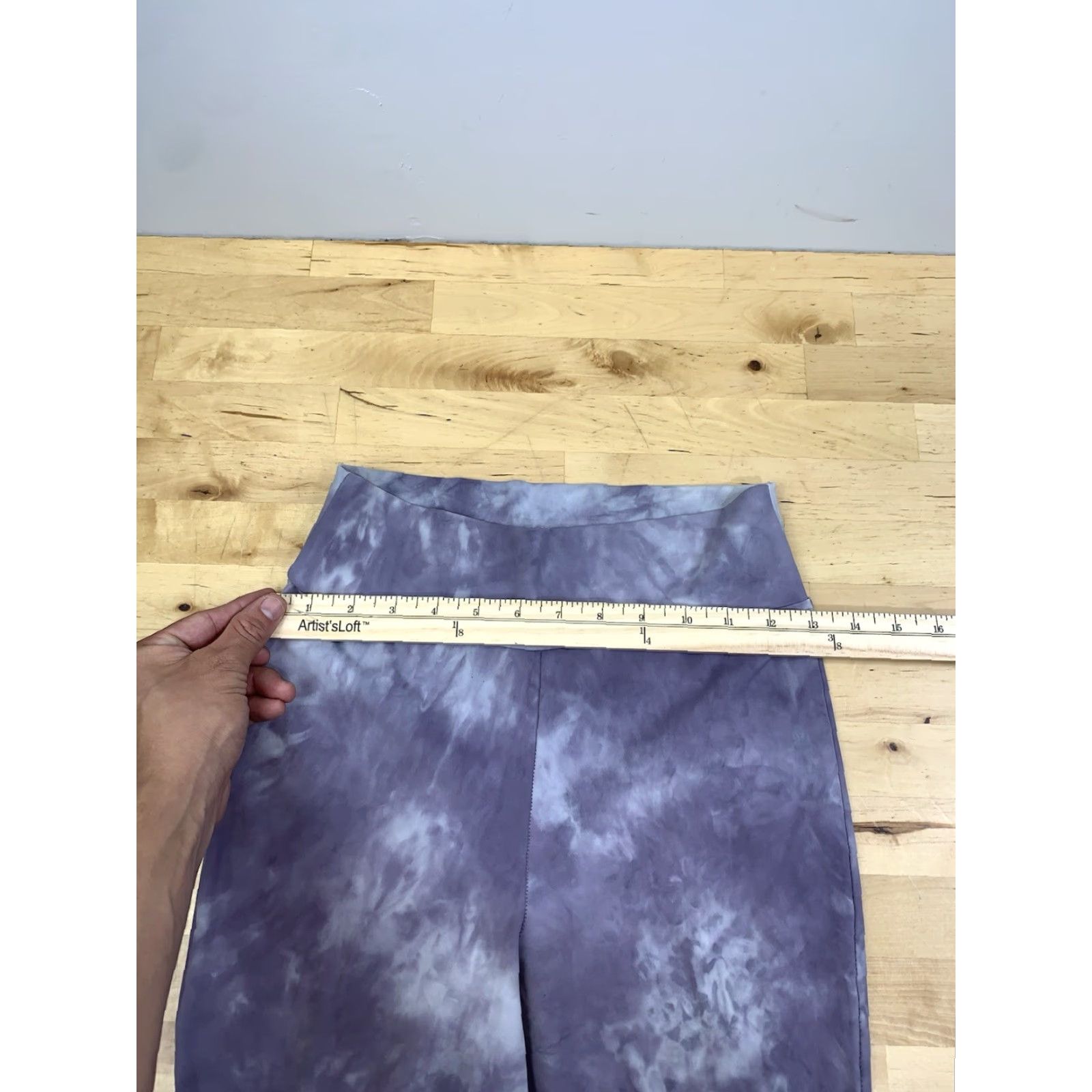 Vintage ECHT Leggings Womens M Purple Tie Dye Activewear Cropped Comfort Gym Training 11309 Womens Size 32" / US 10 / IT 46 - 3 Thumbnail