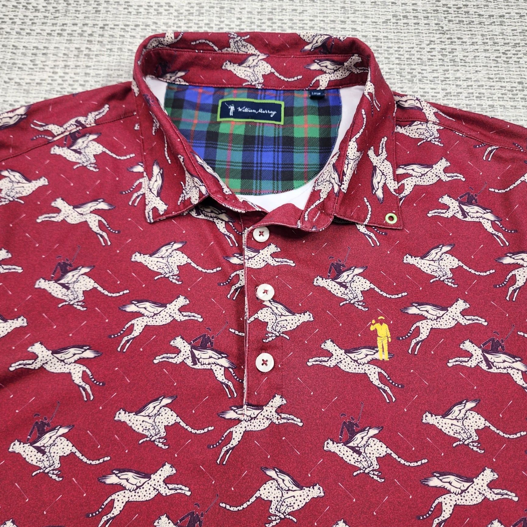 Vintage VINTAGE Bill William Murray Polo Shirt Mens Large Red Golf Performance Stretch Size US L / EU 52-54 / 3 - 4 Thumbnail