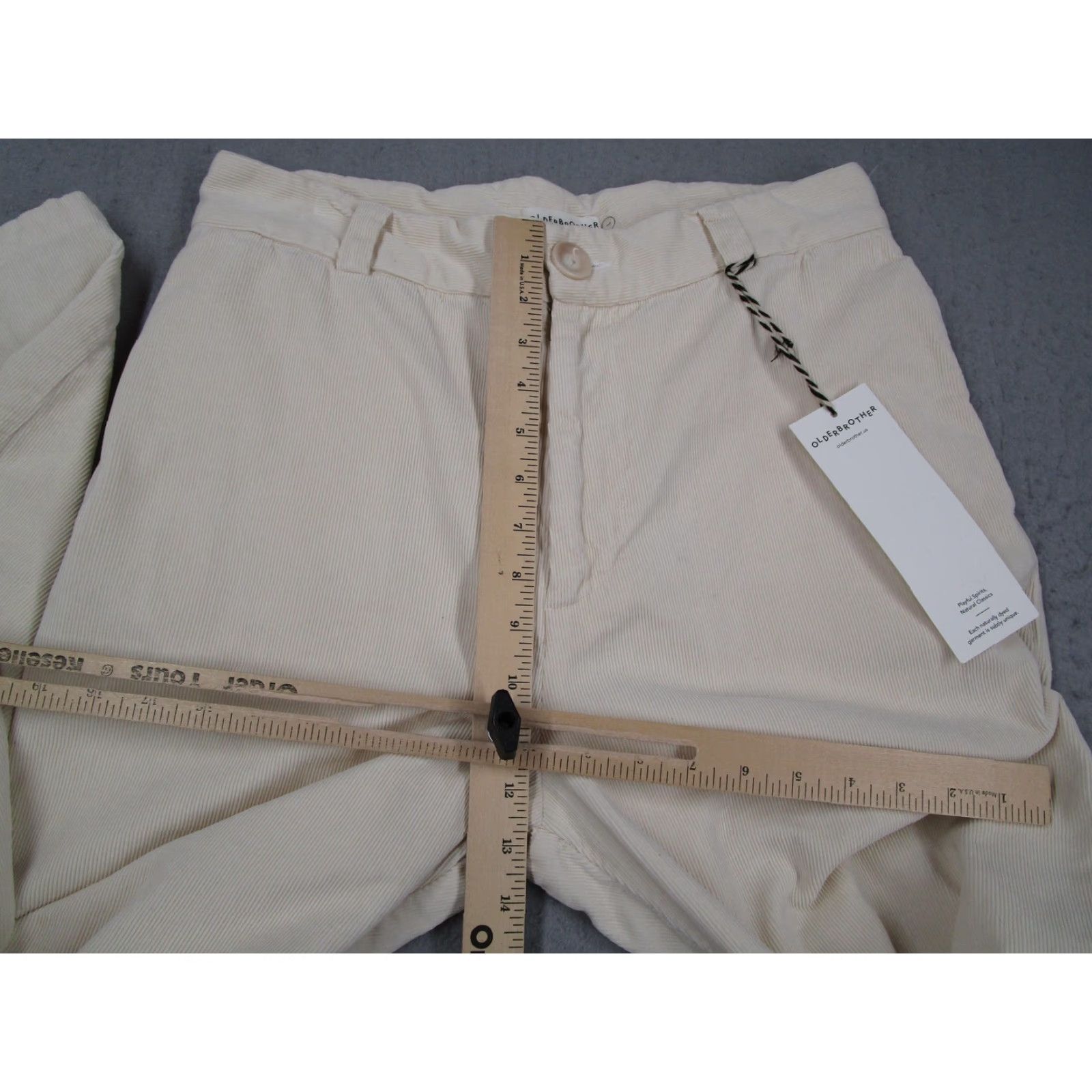 Olderbrother Olderbrother Corduroy Pants Large Ivory Organic Cotton Casual Mens Chino Size US 33 - 3 Thumbnail