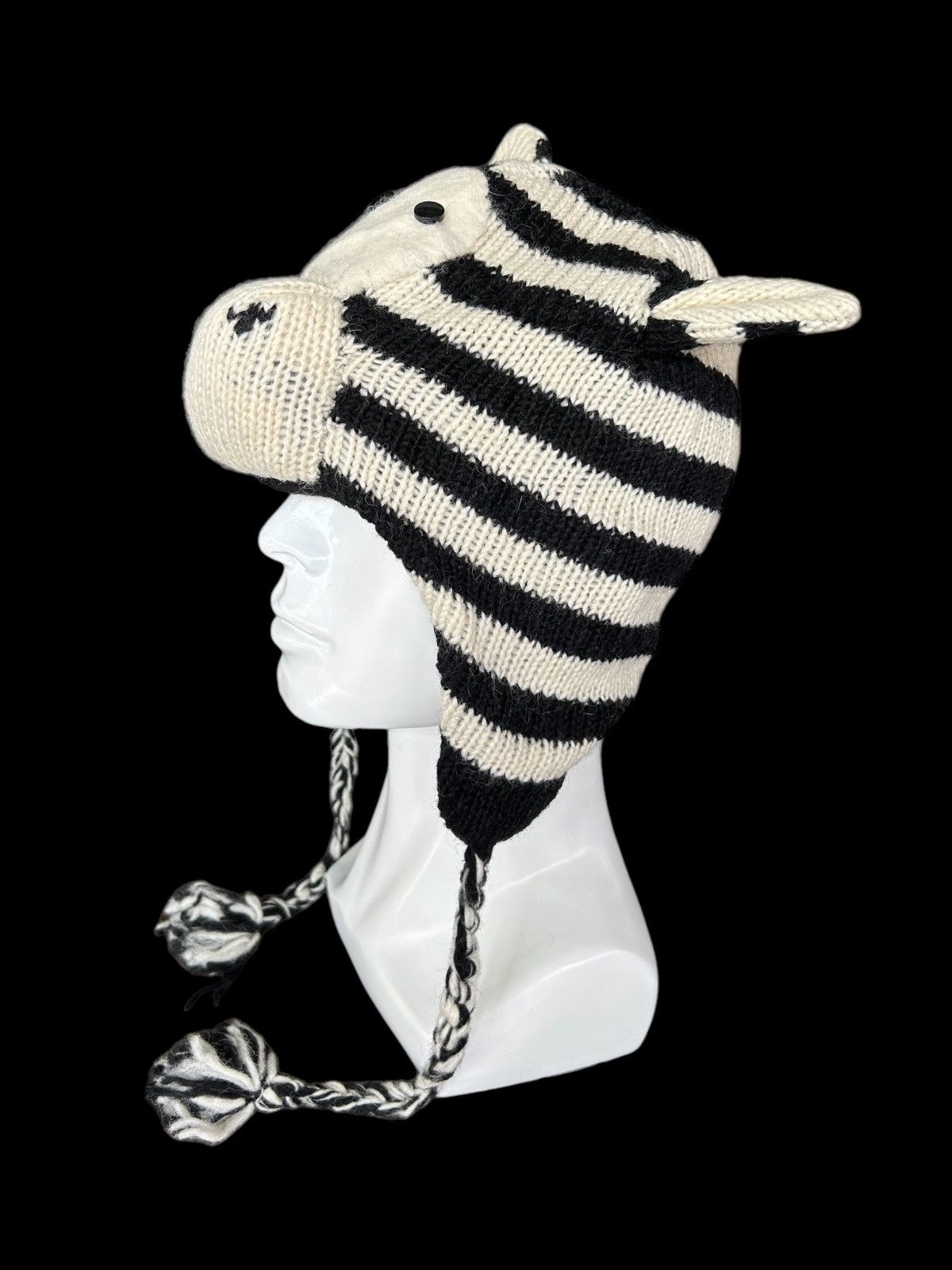 Japanese Brand × Kapital × Vintage Vintage Mohawk Sport Japan Stripe knitt Bunny Beanie Rare🎌☠️☠️ Size ONE SIZE - 1 Thumbnail