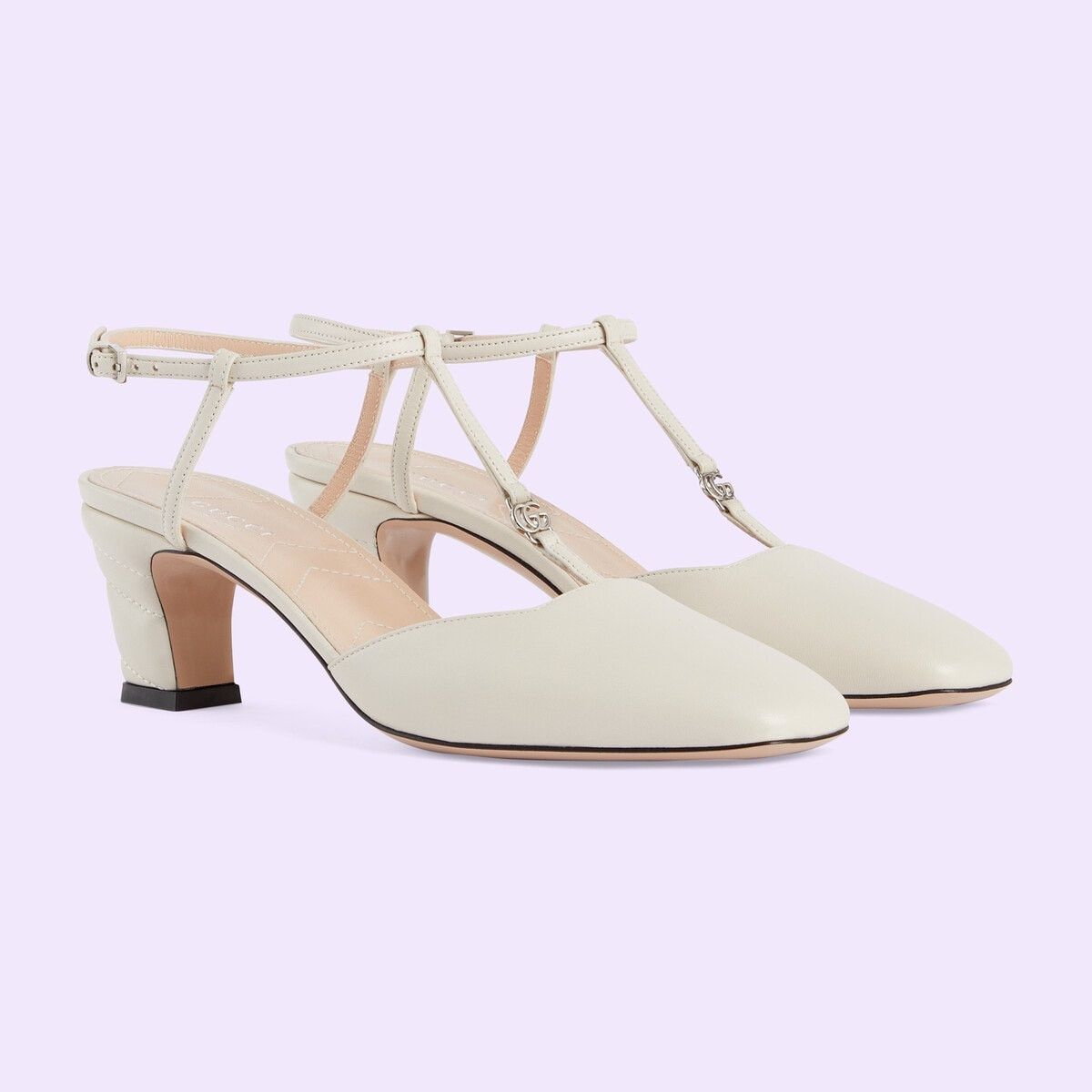 Gucci o1s1wg110125 Double G Slingback Pumps in White Size US 4.5 / IT 34.5 - 2 Thumbnail