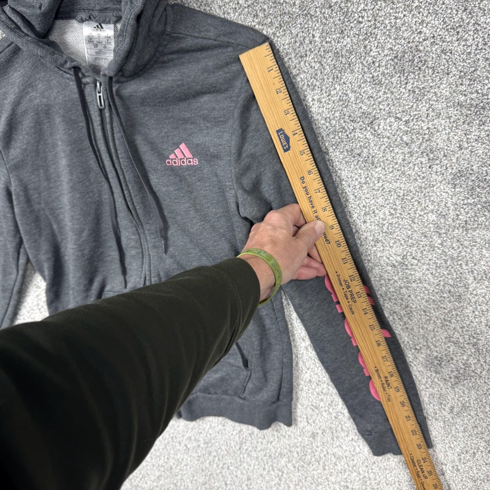 Adidas Adidas Hoodie Womens Small Gray Full Zip Sweatshirt Logo H07750 Size S / US 4 / IT 40 - 3 Thumbnail