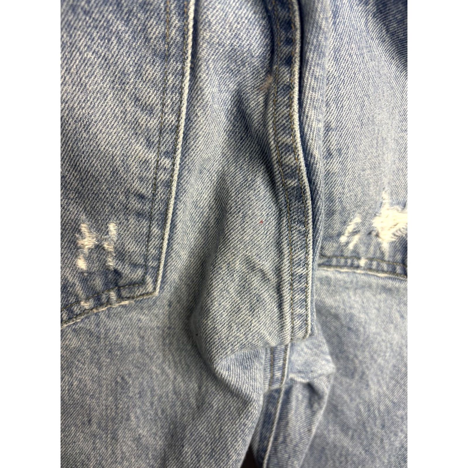 Agolde AGOLDE Jeans Womens 27 Distressed High Rise Relaxed Fit Cropped Denim Ripped Jeans Size 29" - 6 Thumbnail