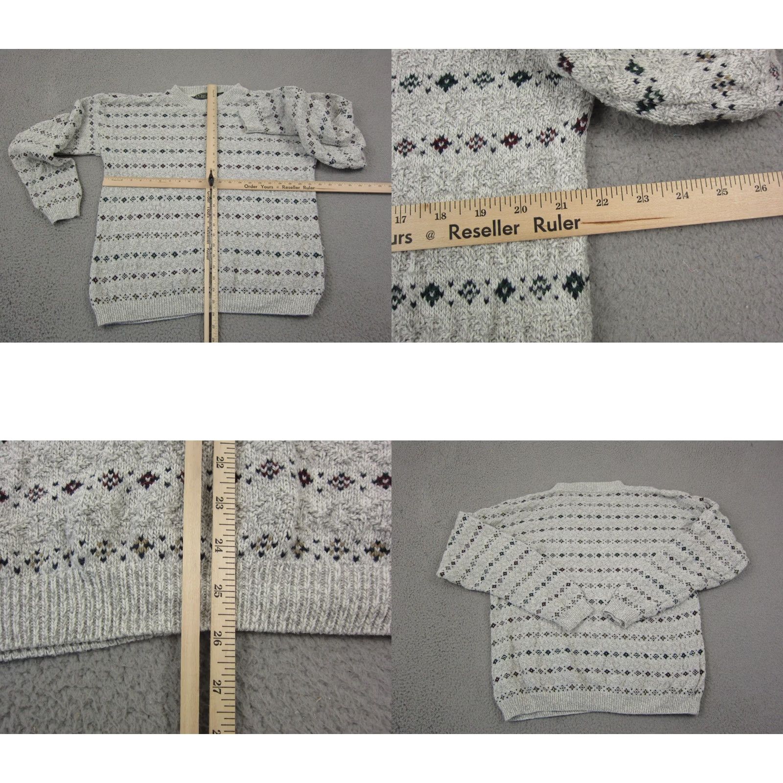 Croft & Barrow VINTAGE Croft & Barrow Sweater Mens L Gray Geometric Knit Crew Neck Pullover Warm Casual 80s Size US L / EU 52-54 / 3 - 8 Thumbnail