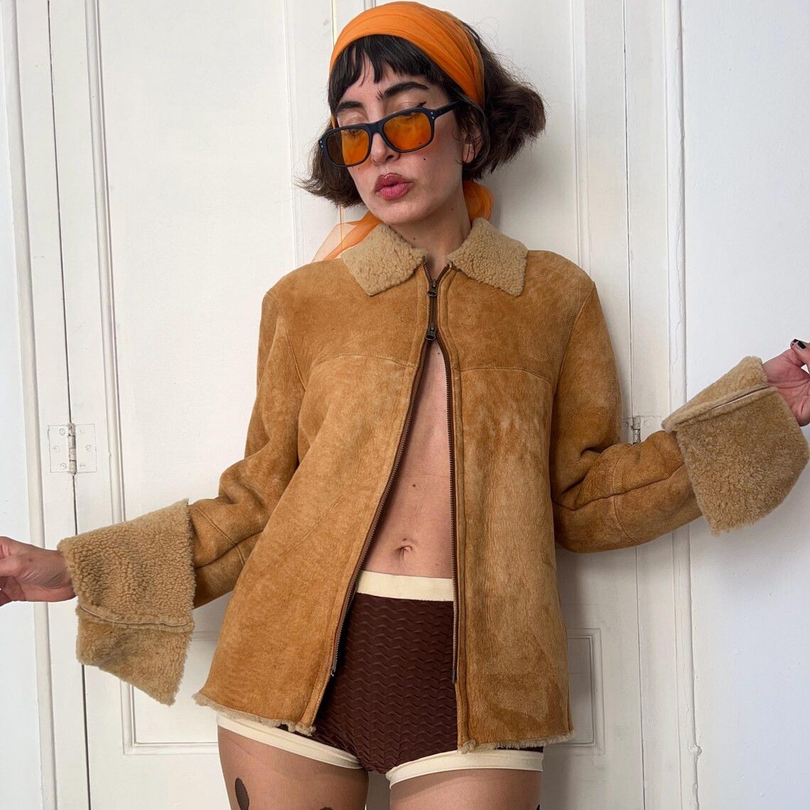 Vintage Lambskin Shearling Jacket Coat Size M / US 6-8 / IT 42-44 - 4 Thumbnail