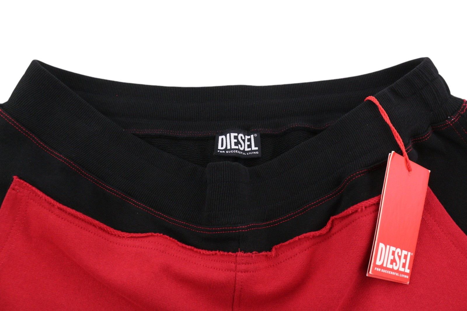 Diesel P-Mustin Men Shorts XL Red Printed Sweat Elastic 41329 Size US 34 / EU 50 - 6 Thumbnail