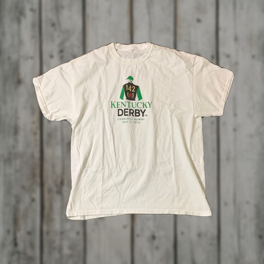 Vintage VINTAGE Kentucky Derby Churchill Downs 2016 T Shirt Adult Large White Size US L / EU 52-54 / 3 - 1 Thumbnail
