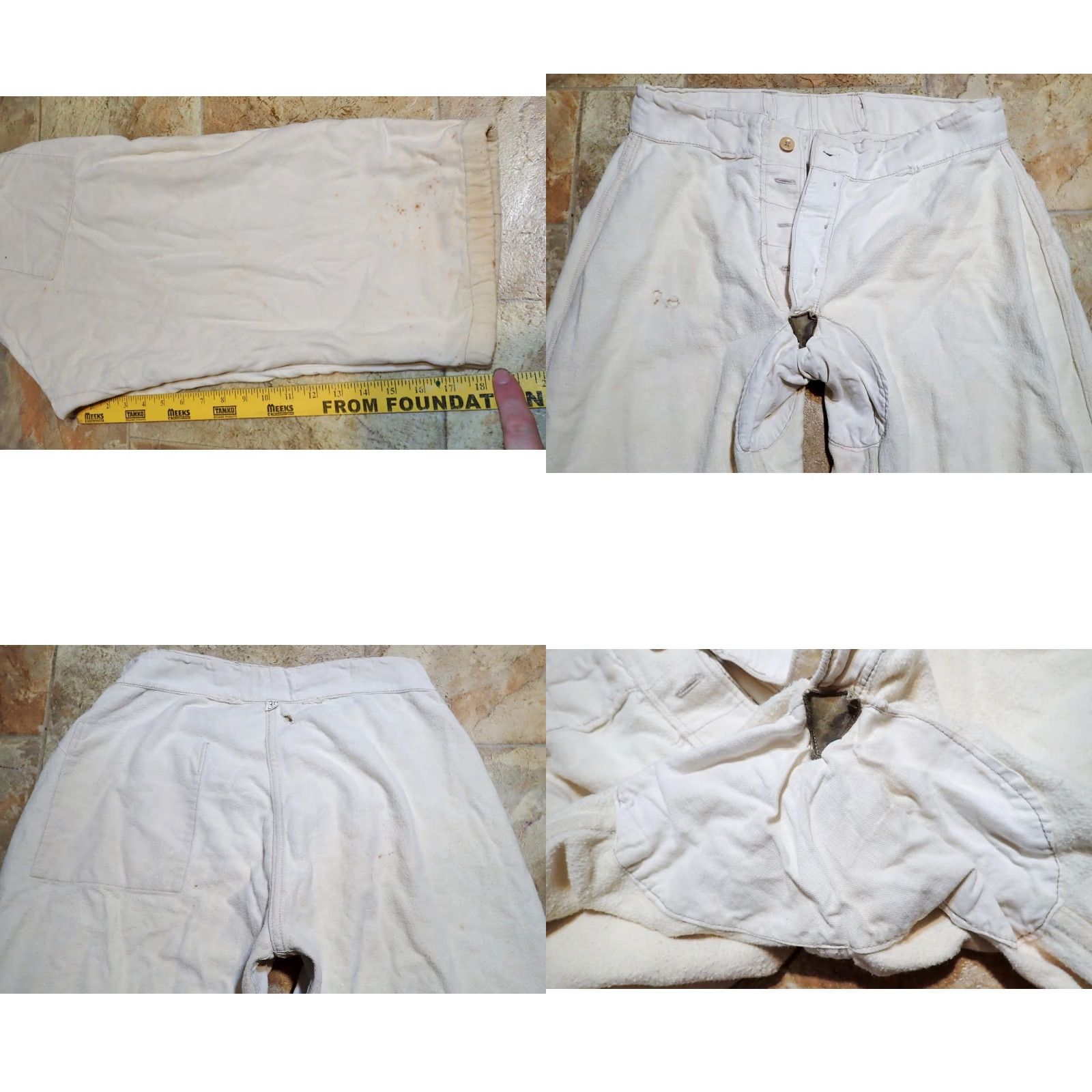 Vintage VINTAGE 40s 50s Flannel Cotton Baseball Uniform Pants Red Piping Sz 30 Cream White Mens Size US 30 / EU 46 - 9 Thumbnail