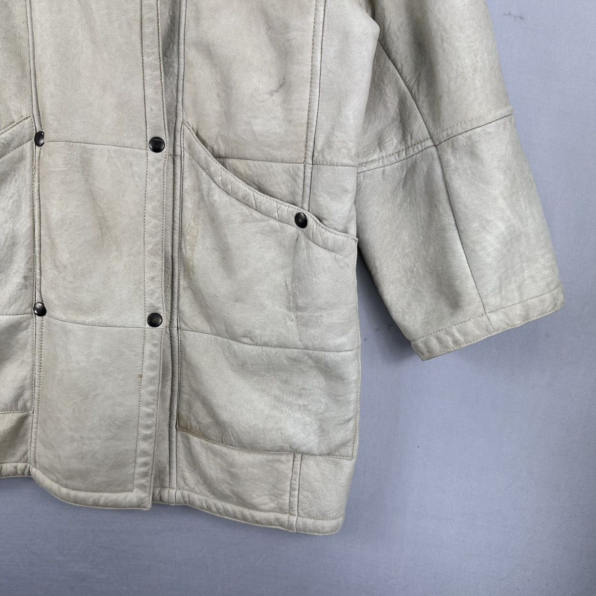 Italia Independent Vintage 80's Sheepskin Down Jacket Double Breasted Size M / US 6-8 / IT 42-44 - 3 Thumbnail