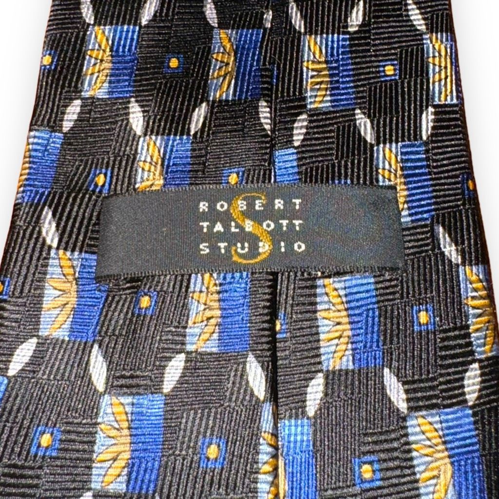 Robert Talbott Robert Talbott Studio Blue & Black Handmade in USA Tie Size ONE SIZE - 3 Thumbnail