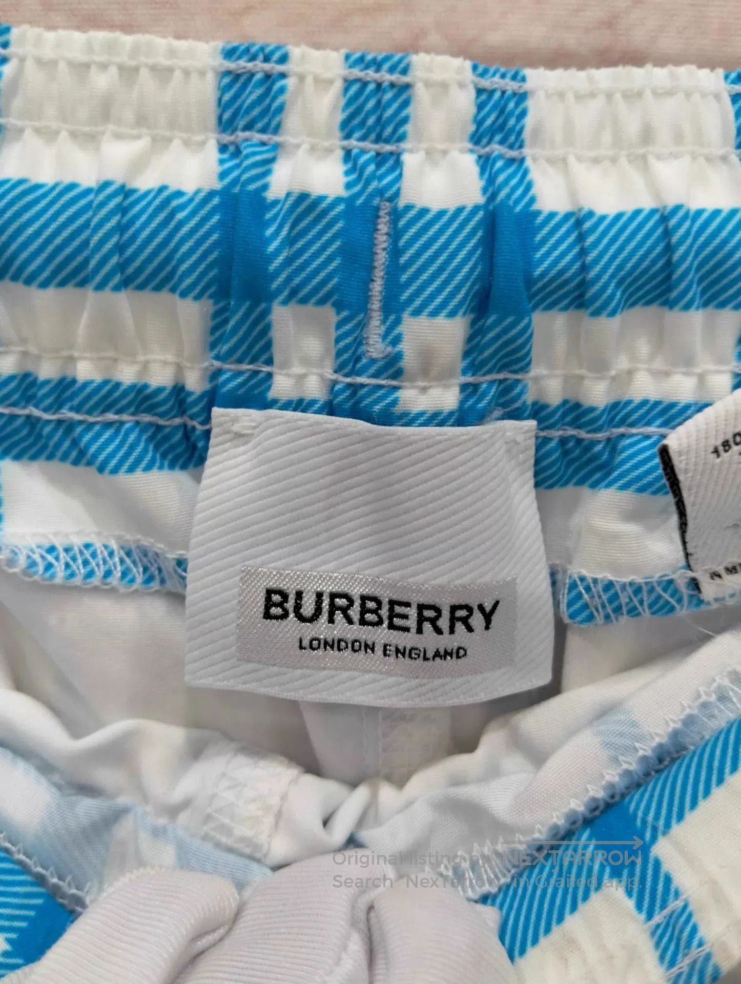 Burberry Blue Checkered Drawstring Swim Shorts Size 36. Size US 36 / EU 52 - 3 Thumbnail