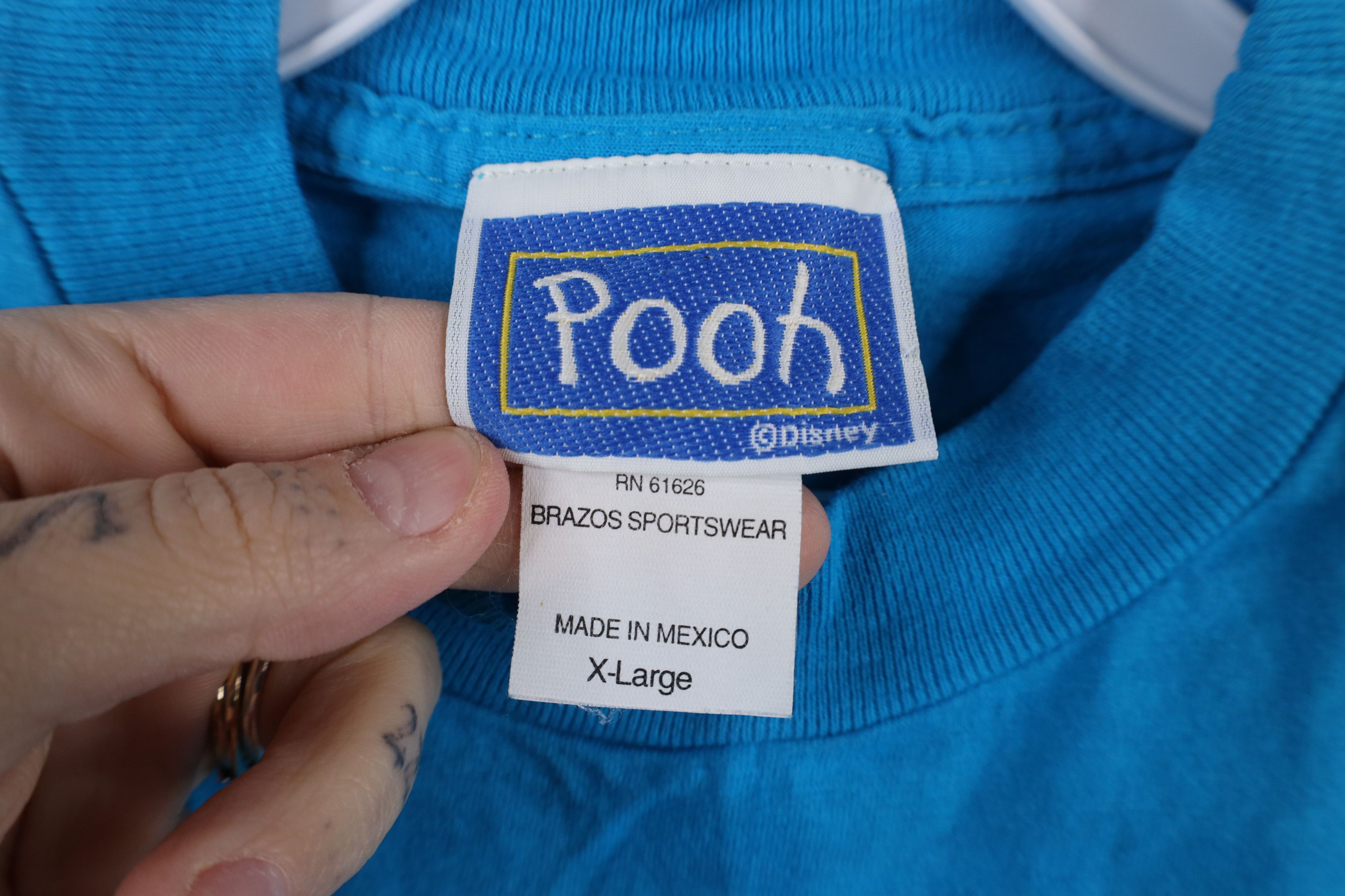 Disney × Vintage Vintage 90s Disney Winnie the Pooh Honey Bee T-Shirt Blue Size XL / US 12-14 / IT 48-50 - 8 Thumbnail