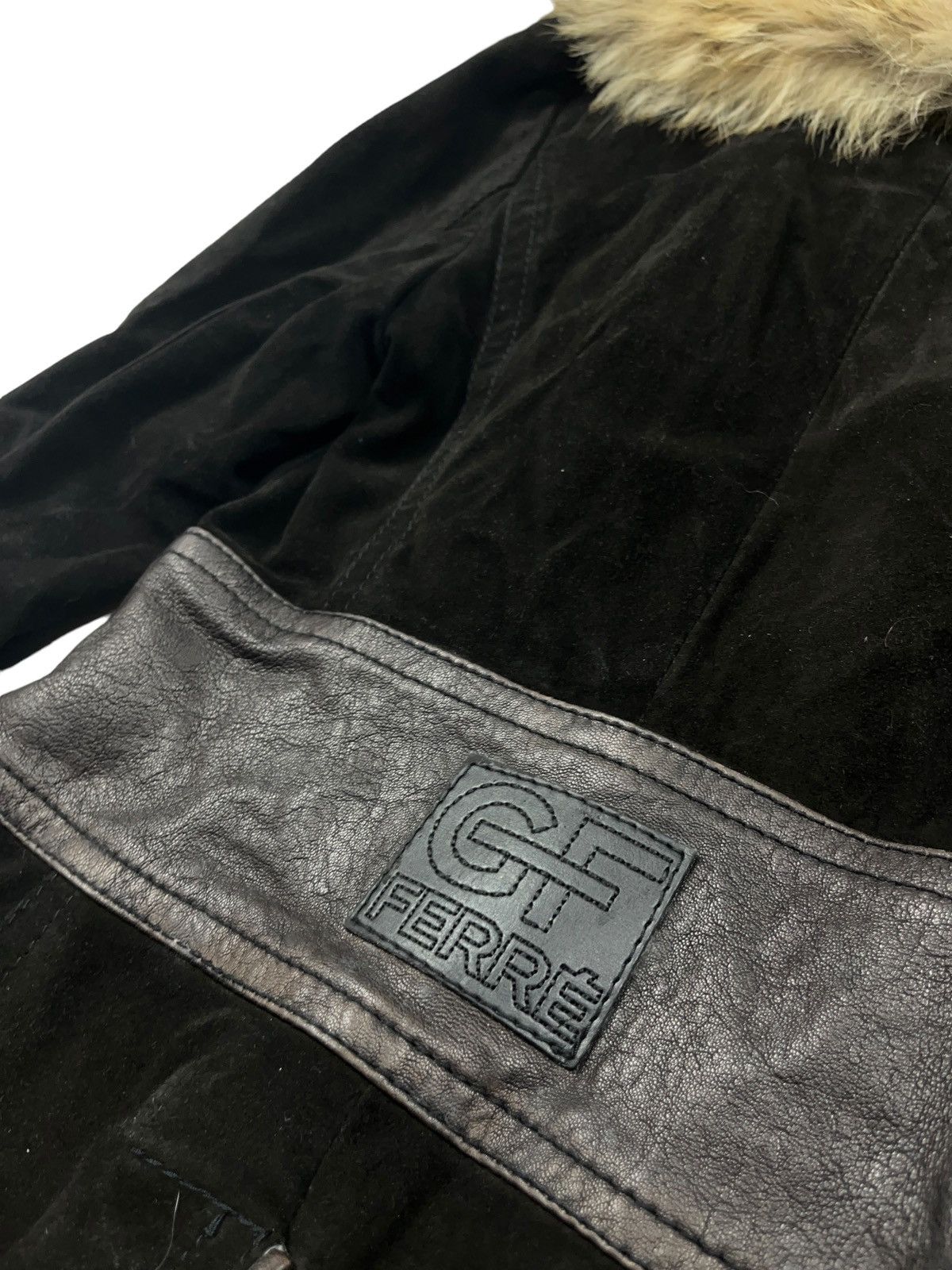 Gianfranco Ferre × Vintage Vintage Gianfranco Ferre Leather Coat with Coyote Fur 90s Size XS / US 0-2 / IT 36-38 - 16 Thumbnail