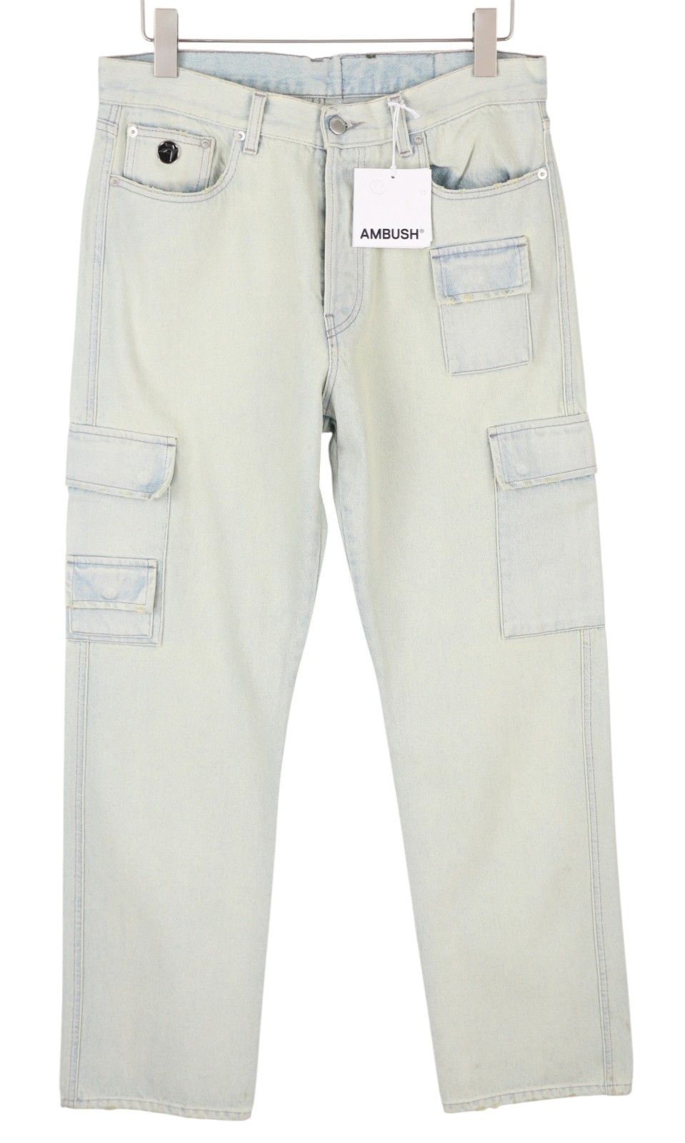 Ambush Design CARGO W32 Light Blue Faded Distress Jeans 86796 Size US 32 / EU 48 - 1 Thumbnail