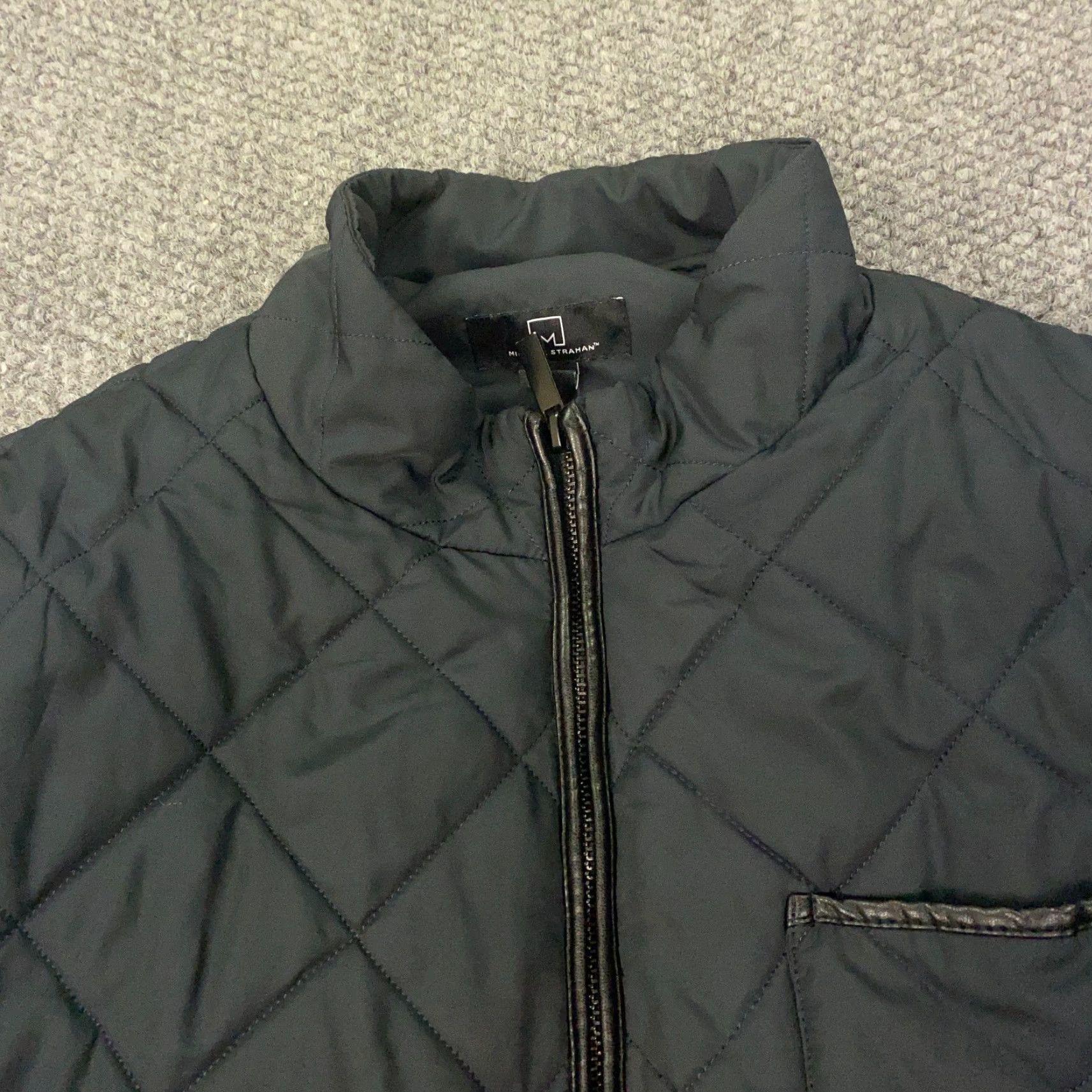 Vintage Michael Strahan Mens XL Dark Blue Quilted Full Zip Pockets Insulated Lined Bomber Jacket Size US XL / EU 56 / 4 - 3 Thumbnail