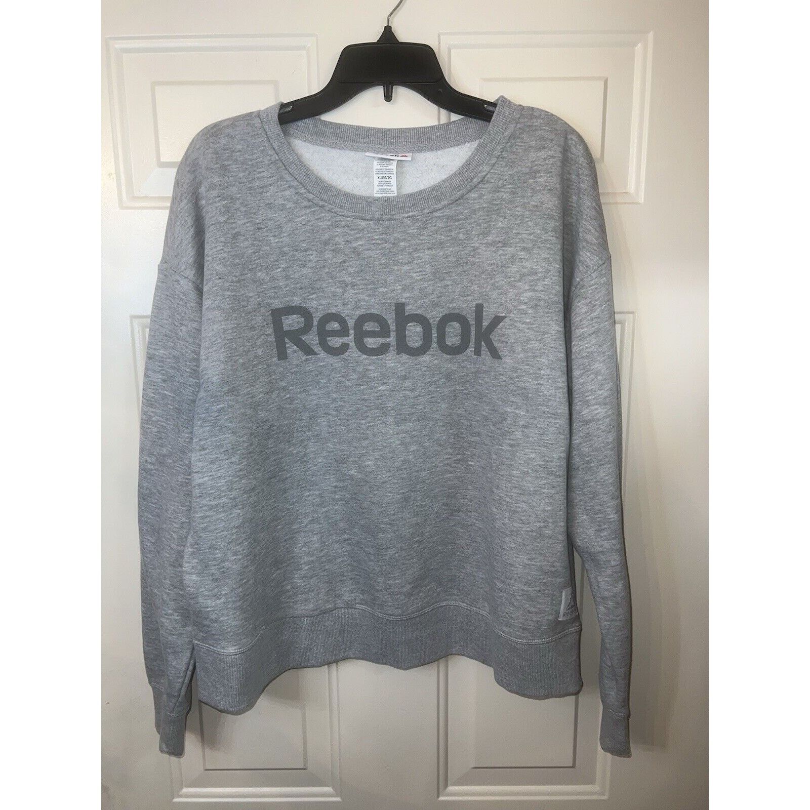 Reebok Reebok Sweatshirt Womens XL Gray Pullover Jersey Knit Cotton Size XL / US 12-14 / IT 48-50 - 1 Thumbnail