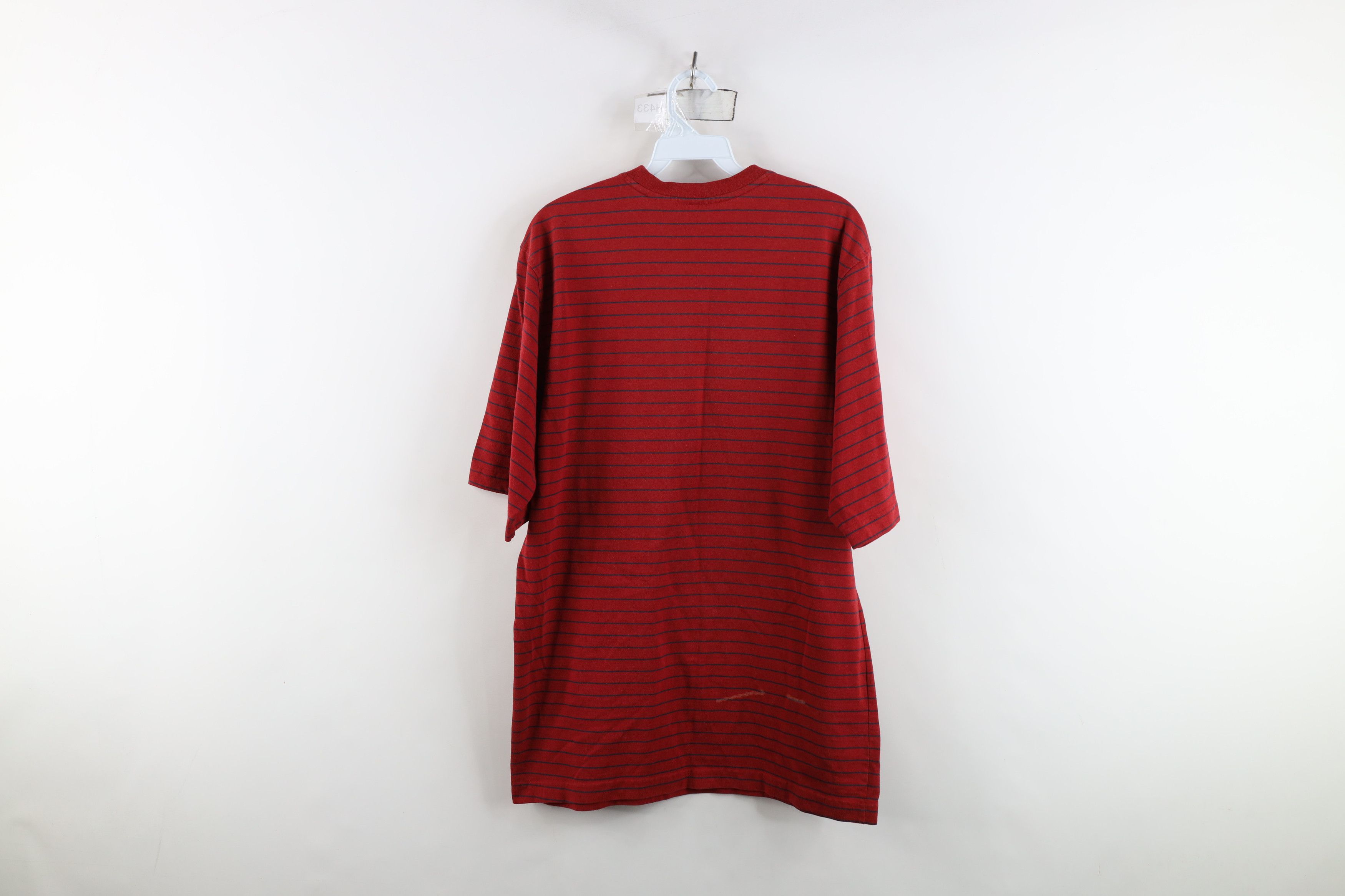 Vintage Vintage 90s Streetwear Striped Short Sleeve T-Shirt Red Size US M / EU 48-50 / 2 - 11 Thumbnail