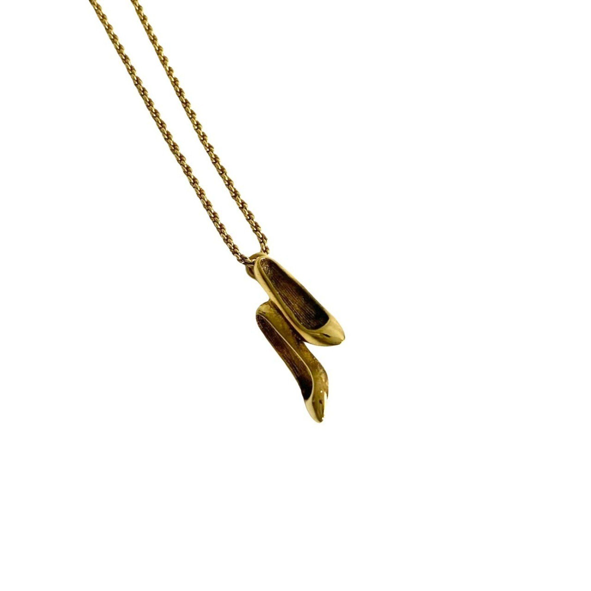 Dior Christian Dior High Heel Motif Necklace Pendant Choker Accessory Gold 31435 Size ONE SIZE - 1 Thumbnail