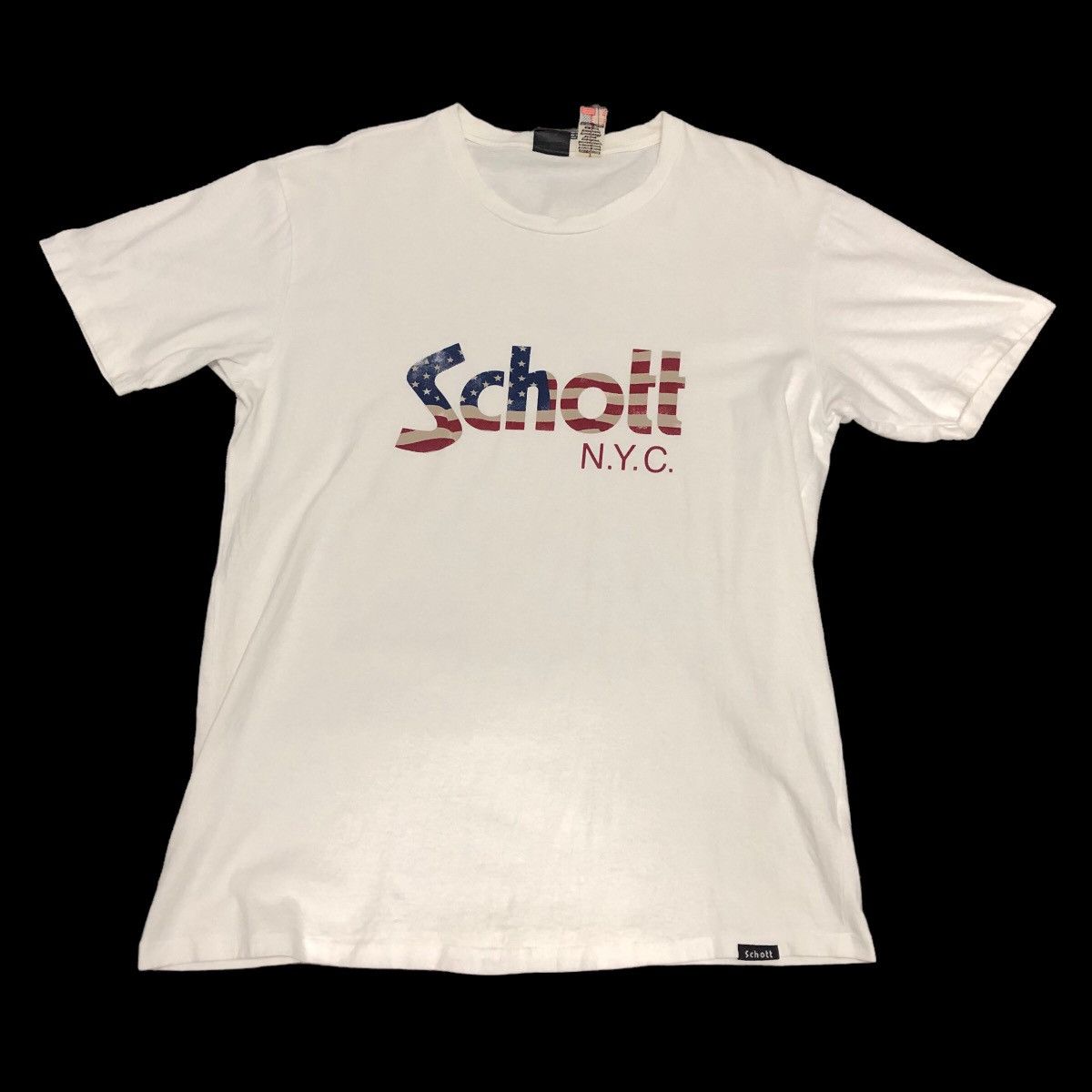 Schott × Vintage Vtg Schott NYC Spell Out Logo Tshirt Size US XXL / EU 58 / 5 - 2 Thumbnail