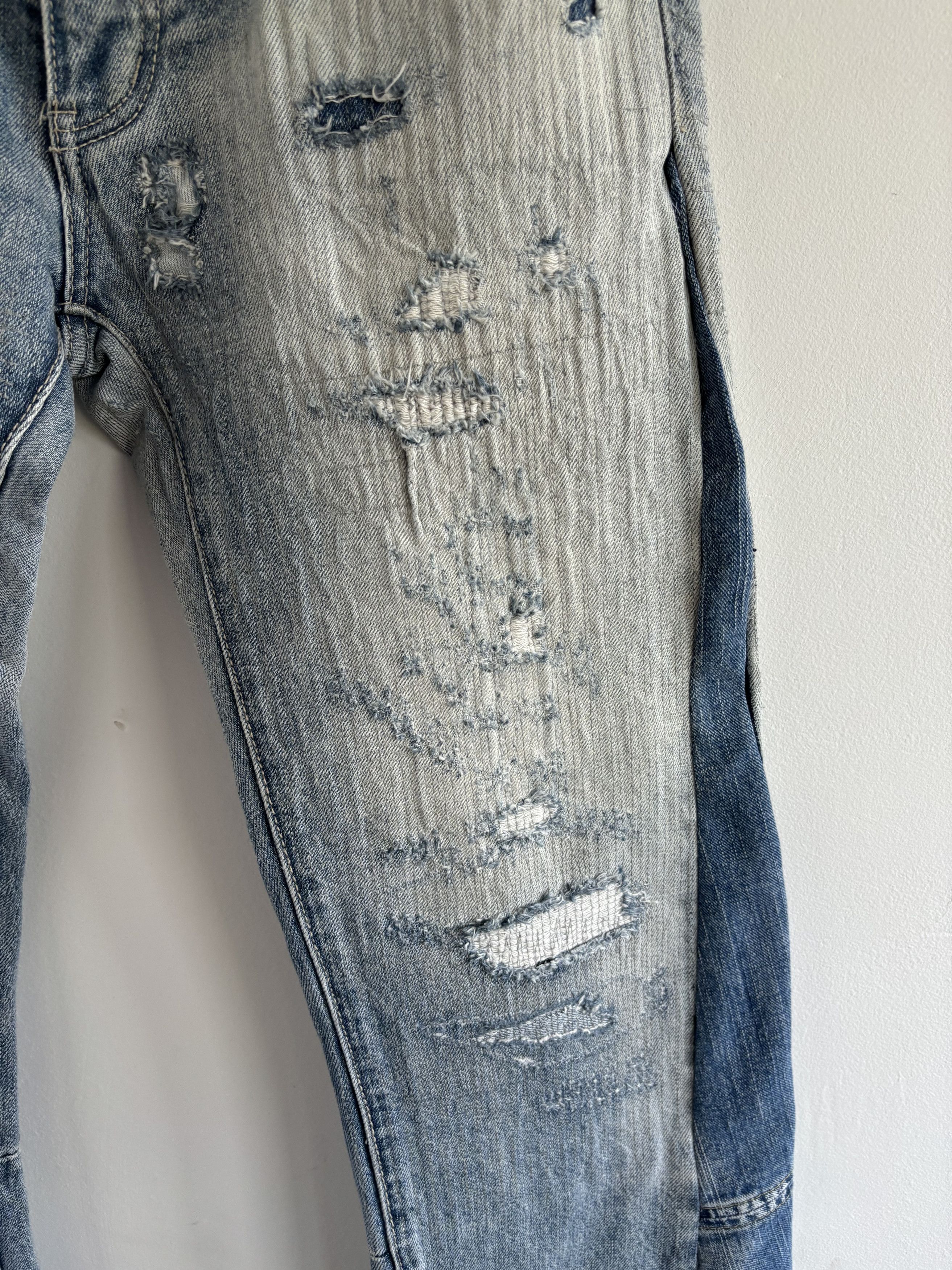 Other Custom Made Flared Distressed Boro Washed Jeans Size US 31 - 8 Thumbnail