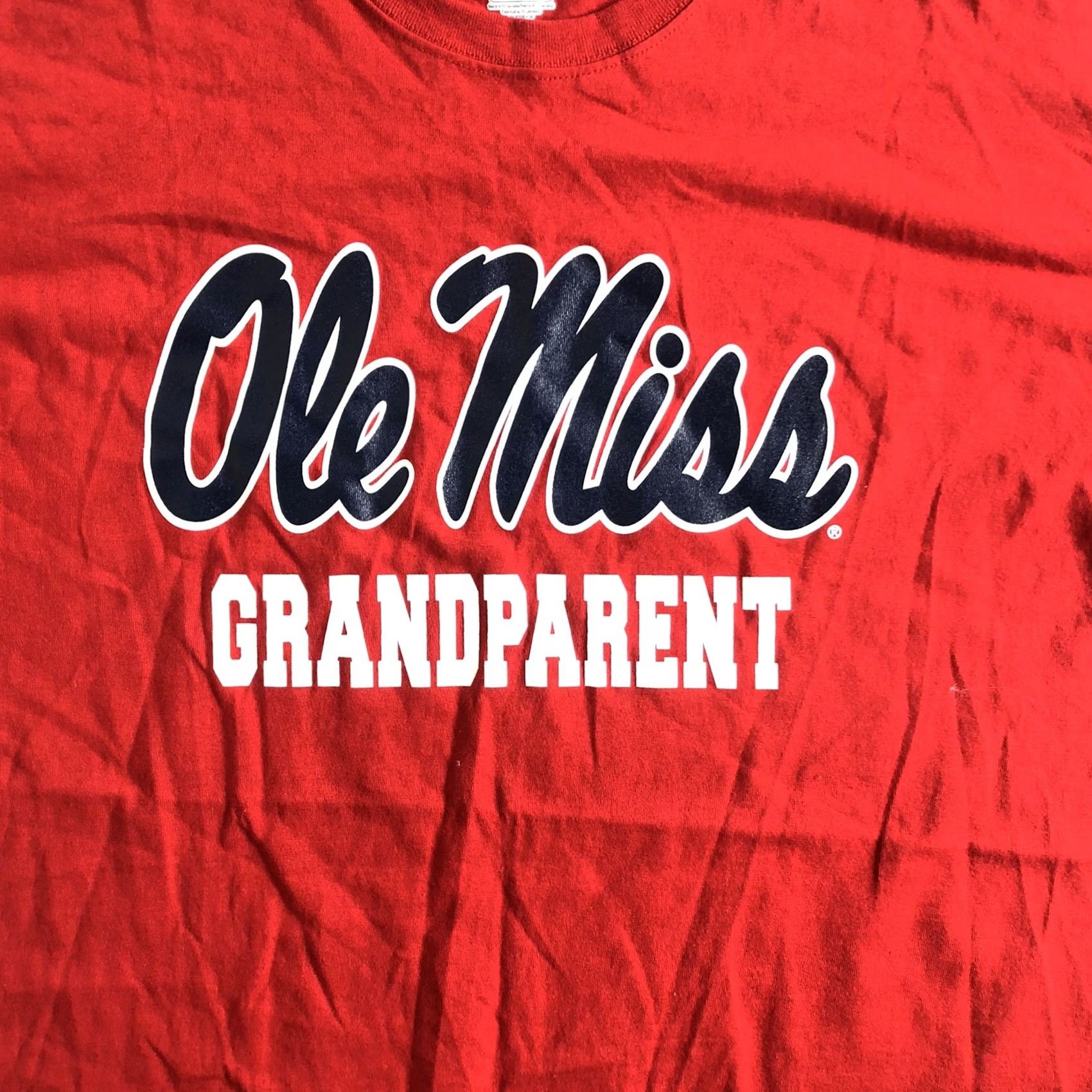 NCAA Russell Ole Miss Men's 2XL T Shirt Red Cotton NCAA University MS Athletic Crew Neck Short Sleeve Shirt Sports Men Size US XXL / EU 58 / 5 - 3 Thumbnail