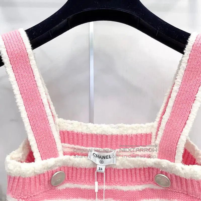 Chanel Chanel Pink Striped Wool Blend Dress . Size S / US 4 / IT 40 - 4 Thumbnail