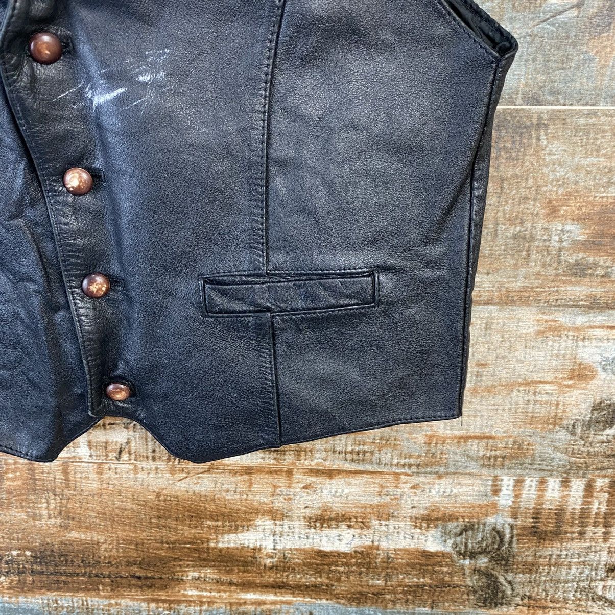 Genuine Leather DL Vedunci Black Leather vintage Vest #C1137 Size M / US 6-8 / IT 42-44 - 8 Thumbnail