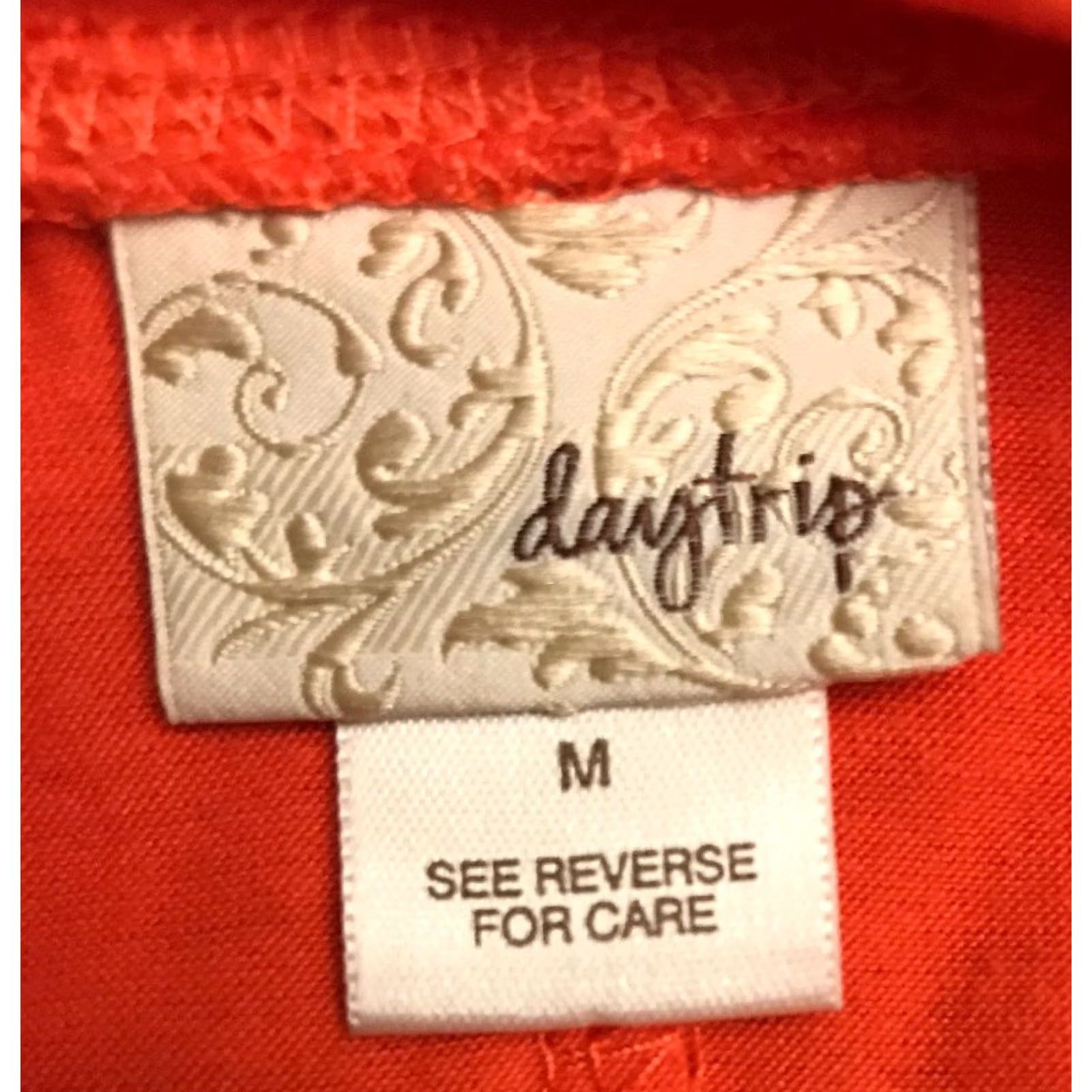 Vintage Daytrip Women Top M Short Sleeve Orange Bling Blouse B516 Size M / US 6-8 / IT 42-44 - 3 Thumbnail
