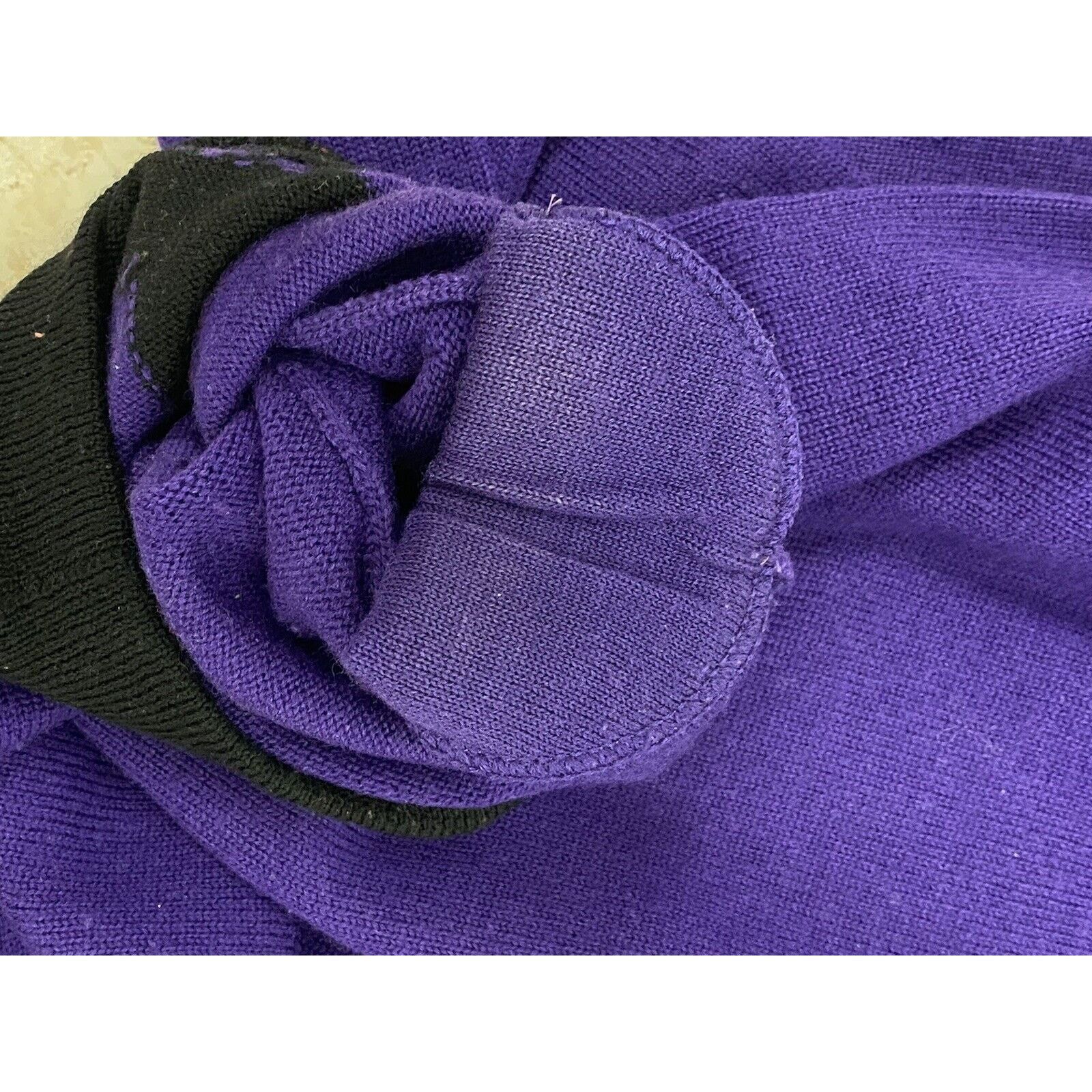 Sonia Rykiel VTG Sonia Rykiel Purple Black Bow Wool Long Sleeve Sweater Size S / US 4 / IT 40 - 6 Thumbnail