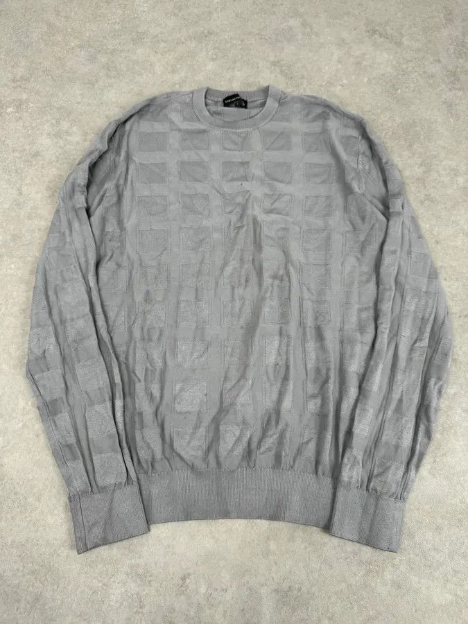 Emporio Armani SS2019 Emporio Armani Grey Geometrical Cozy Sweater Size US M / EU 48-50 / 2 - 1 Thumbnail