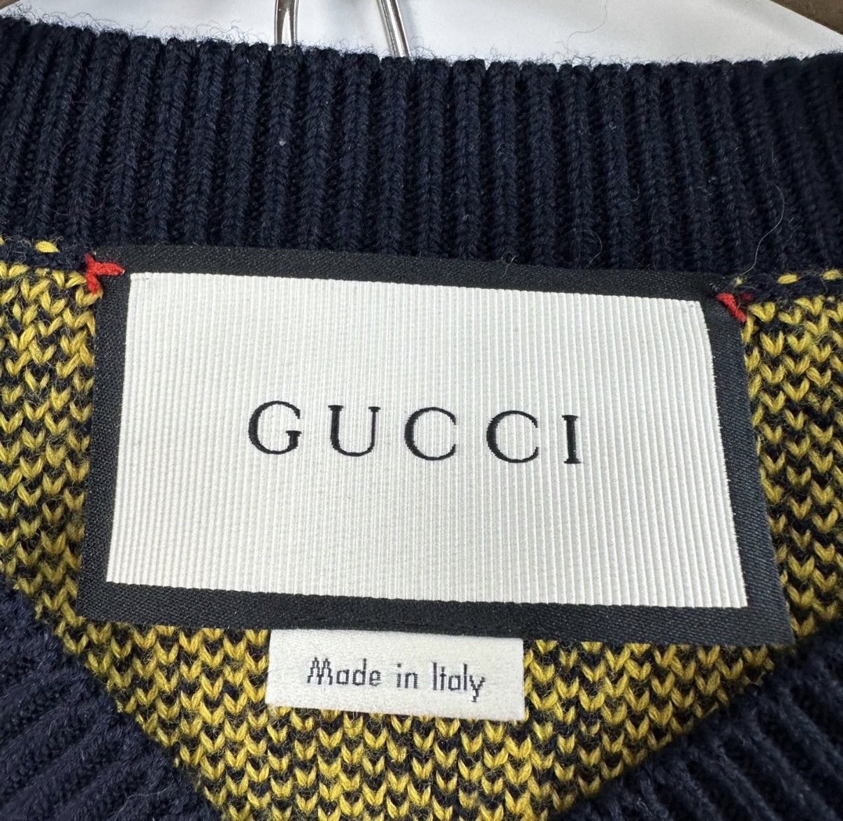 Gucci GUCCI / Women's Contrast GG Print Short Sleeve Knit Top K12 Size US M / EU 48-50 / 2 - 4 Thumbnail