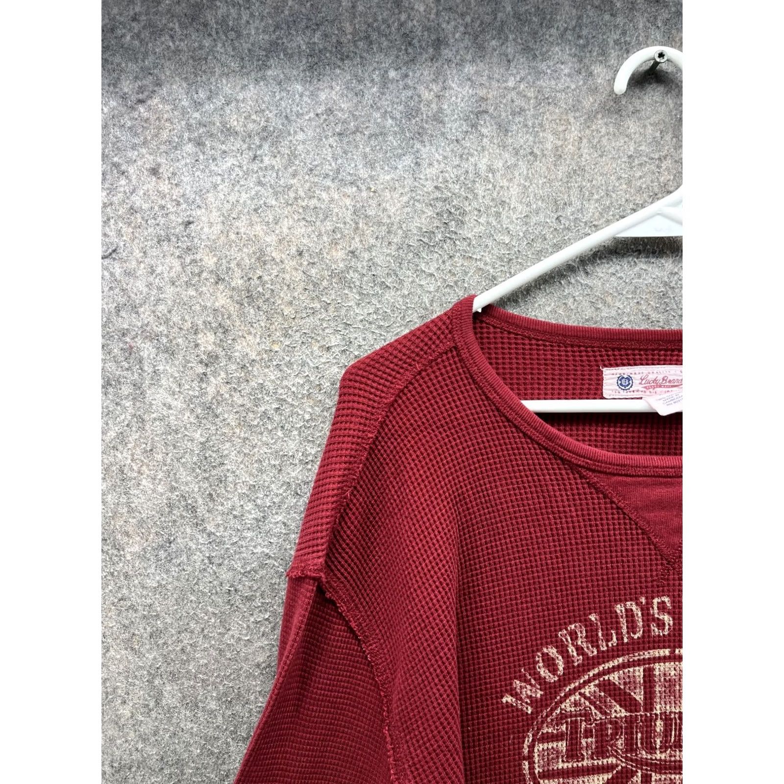 Lucky Brand Lucky Brand Shirt Mens 2XL Red Thermal Triumph Motorcycles Long Sleeve Tee Size US XXL / EU 58 / 5 - 6 Thumbnail