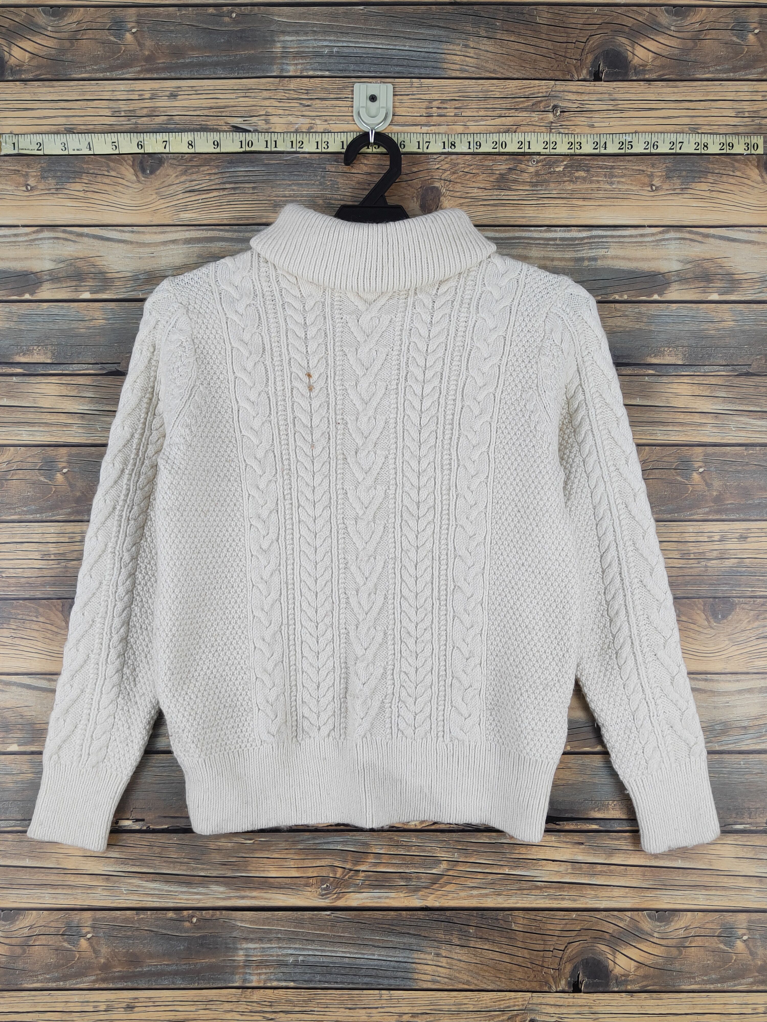 Aran Isles Knitwear × Global Work × Japanese Brand Global Work Cream Knitwear Sweatshirts #W1239 Size S / US 4 / IT 40 - 1 Thumbnail
