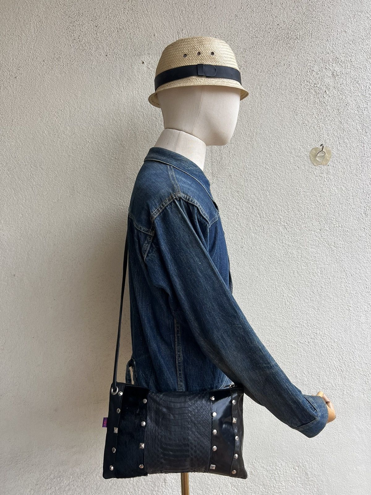 Leather Vintage FEL Japan Patchwork Patina Leather Bag Sling Size ONE SIZE - 2 Thumbnail