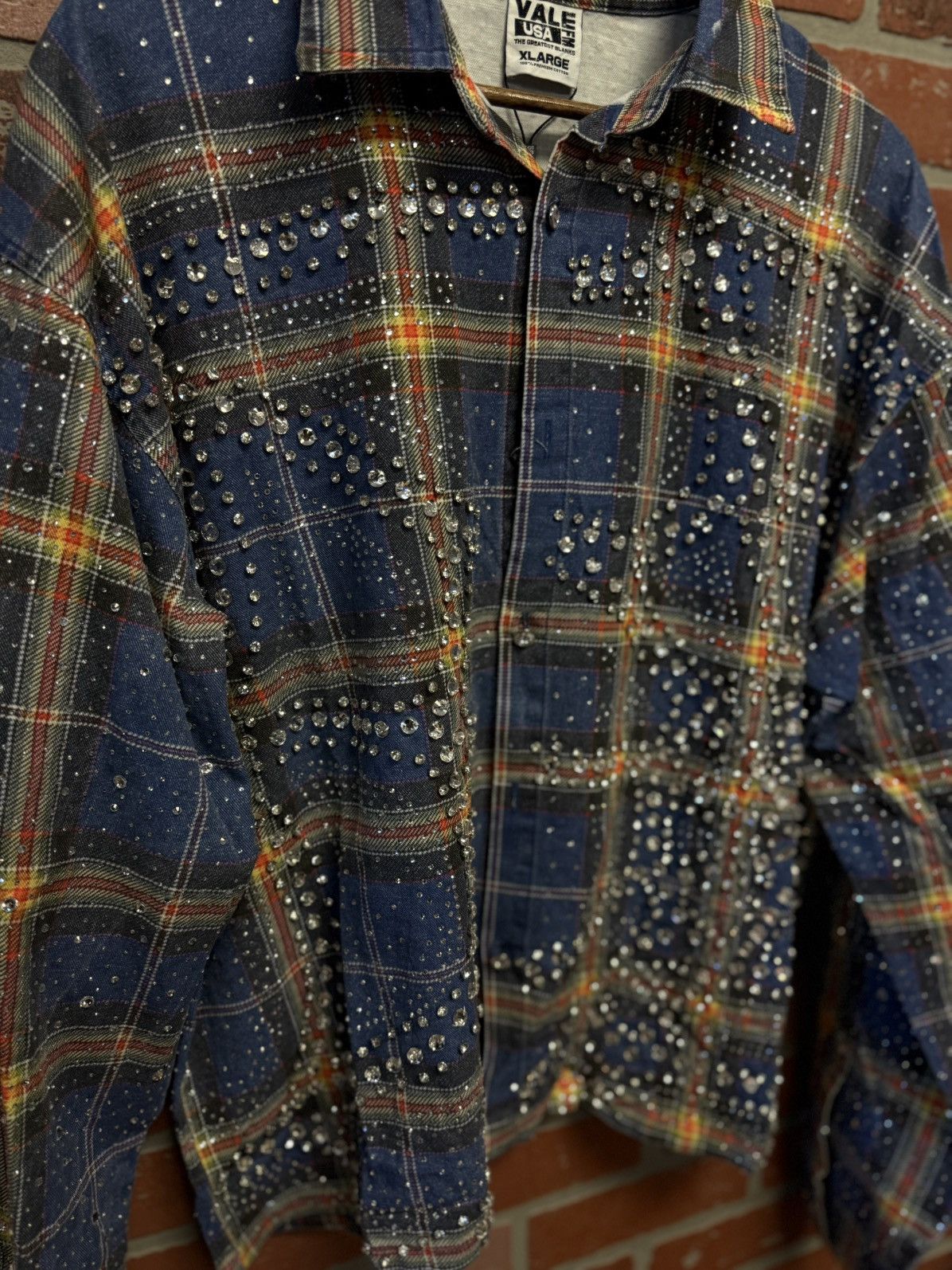 Vale Valley Crystal Flannel Long Sleeve Stones Size XL (NEW) 💎 Size US XL / EU 56 / 4 - 4 Thumbnail