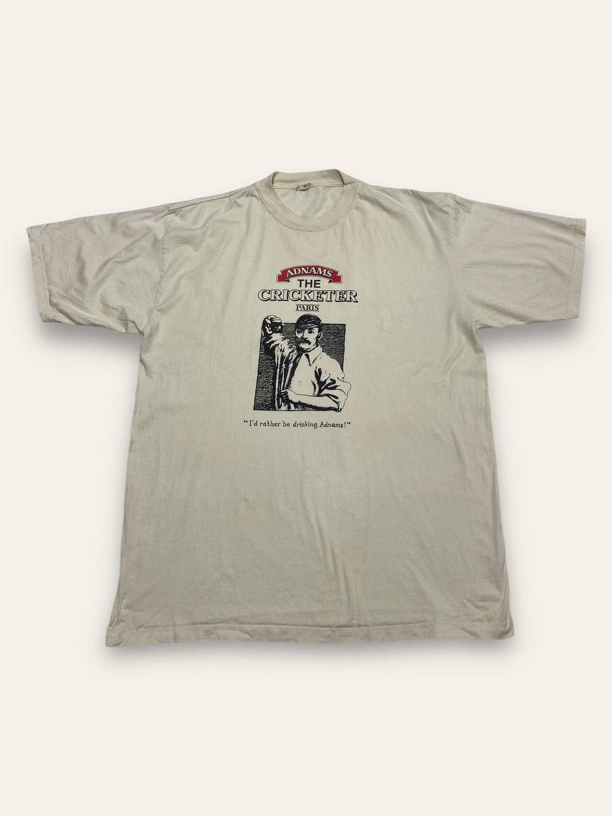 Vintage Vintage ADNAMS PARIS CRICKET White Beer Man Tee Shirt Size US M / EU 48-50 / 2 - 1 Thumbnail