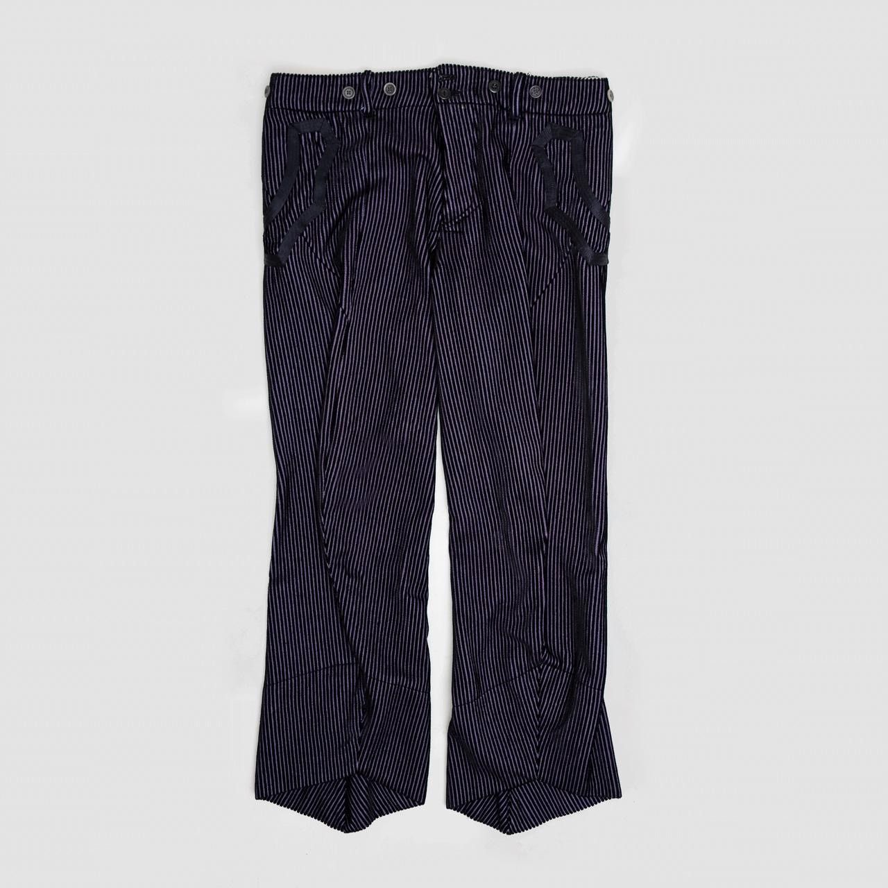 Number (N)ine spring summer 2009 Midnight Blue Corduroy Cropped Pants Size US 32 / EU 48 - 1 Thumbnail
