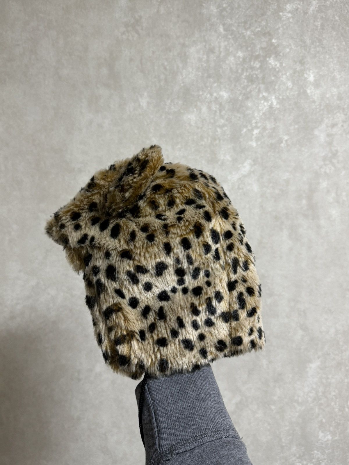 Japanese Brand × Vintage Vintage Y2K leopard fuzzy fur ushanka hat punk Japanese Size ONE SIZE - 7 Thumbnail